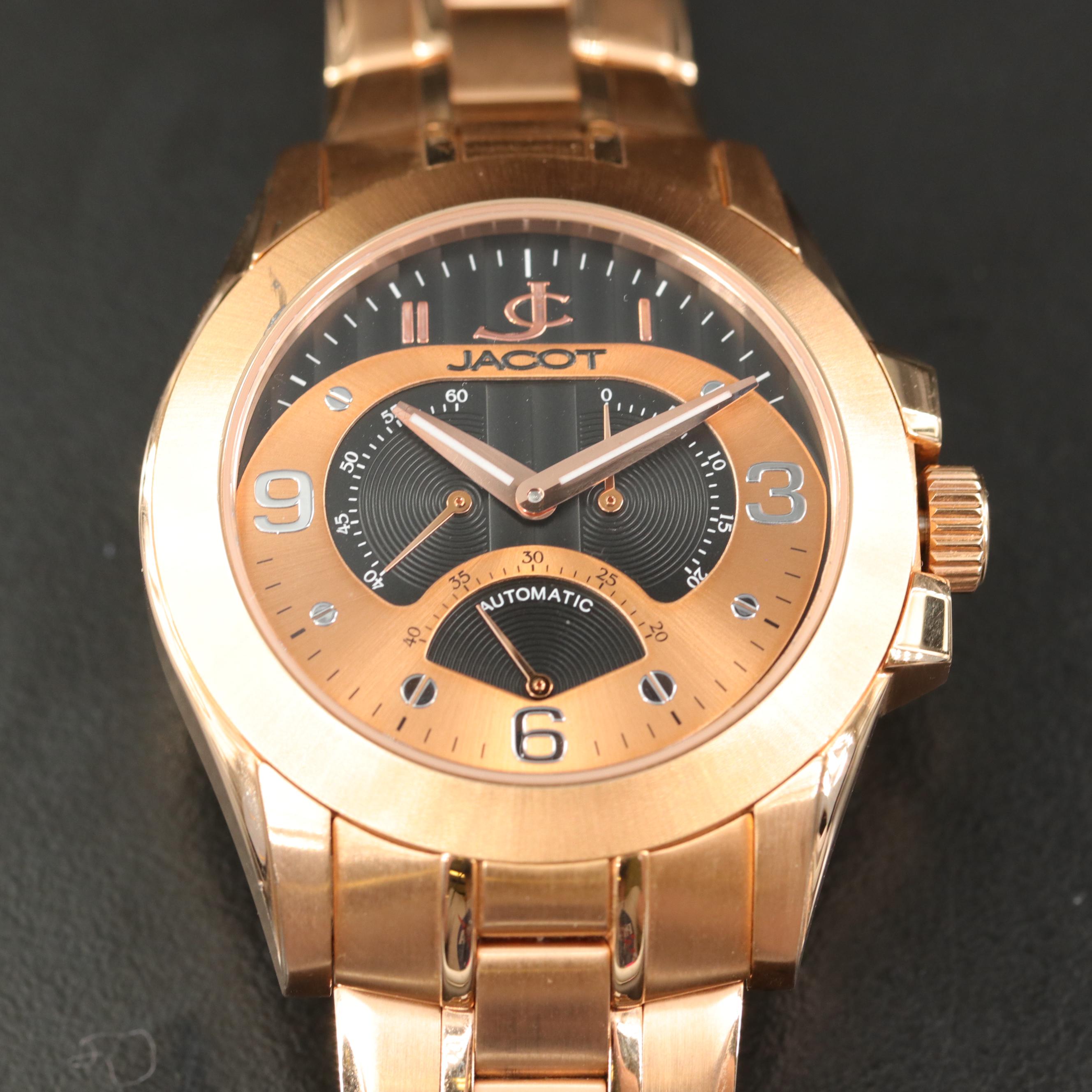 Jacot Bingham Retrograde Rose Gold Tone Automatic Watch
