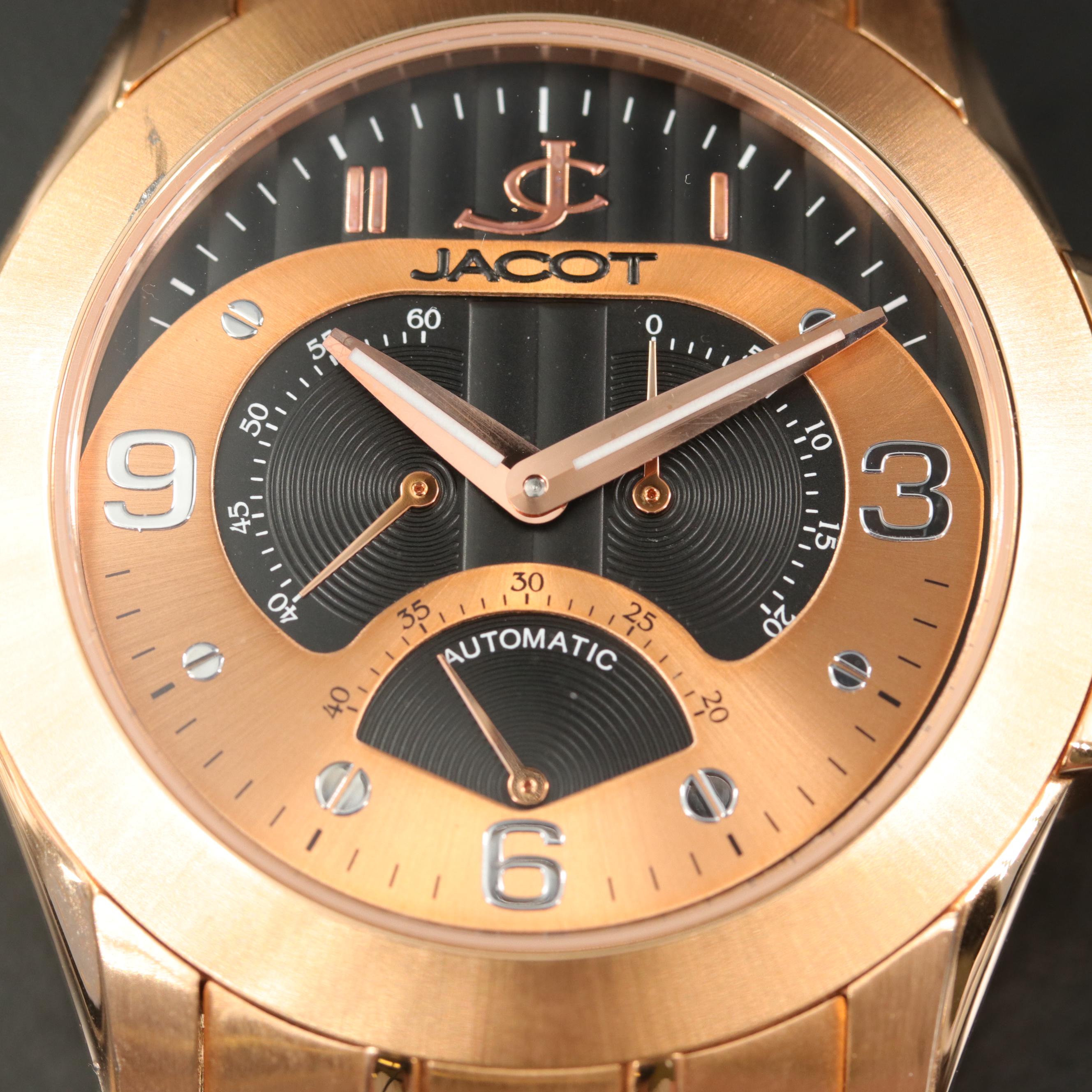 Jacot Bingham Retrograde Rose Gold Tone Automatic Watch