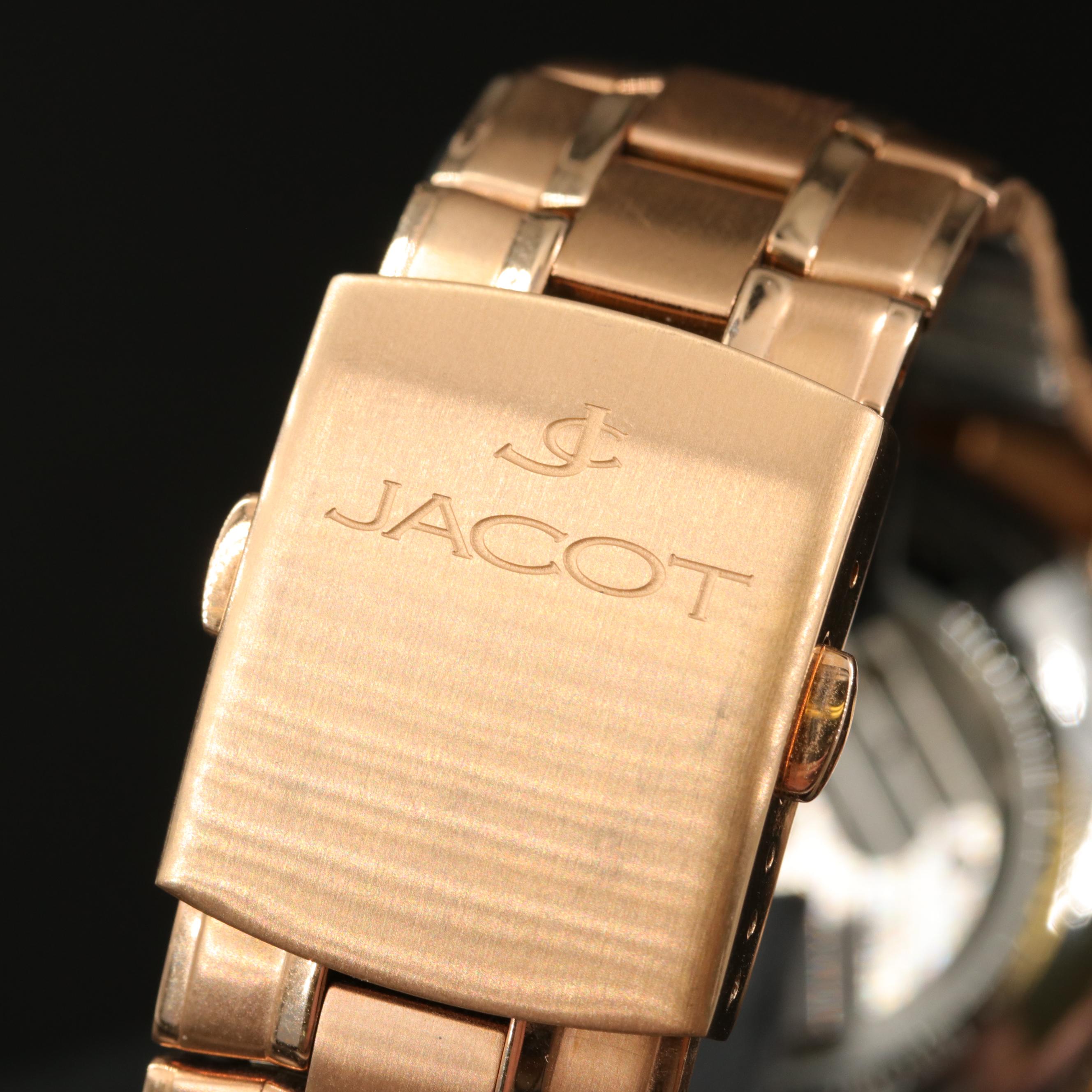 Jacot Bingham Retrograde Rose Gold Tone Automatic Watch