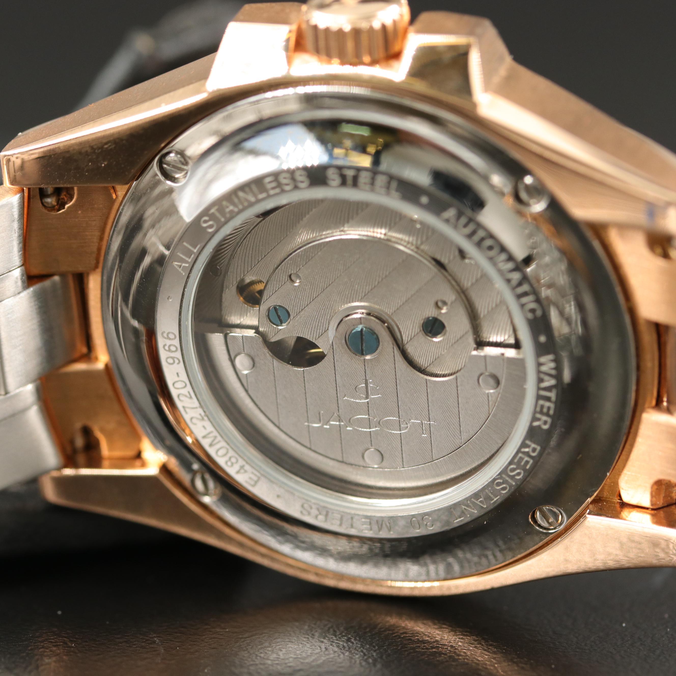 Jacot Bingham Retrograde Rose Gold Tone Automatic Watch