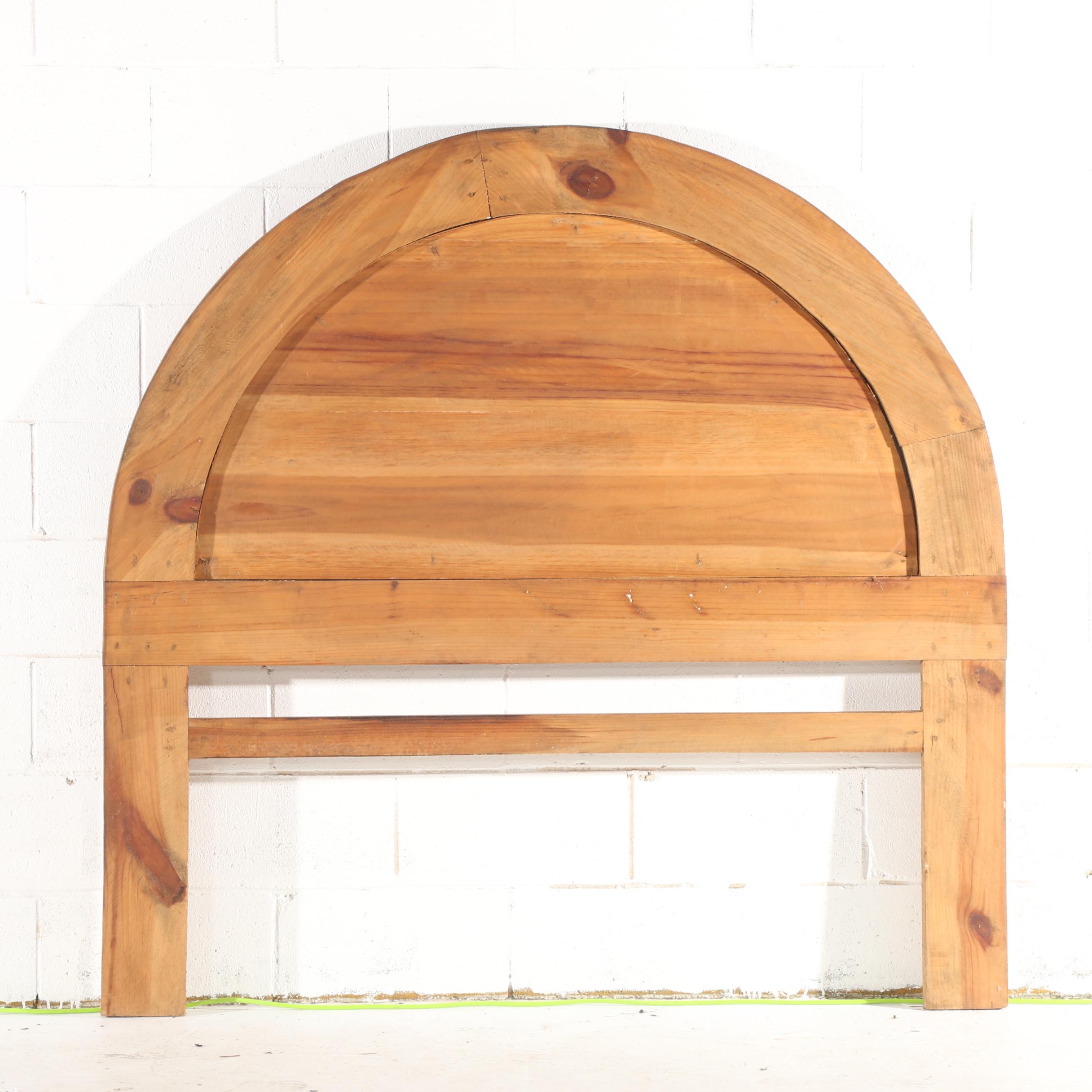 Carved Pine Horse Motif Twin Headboard