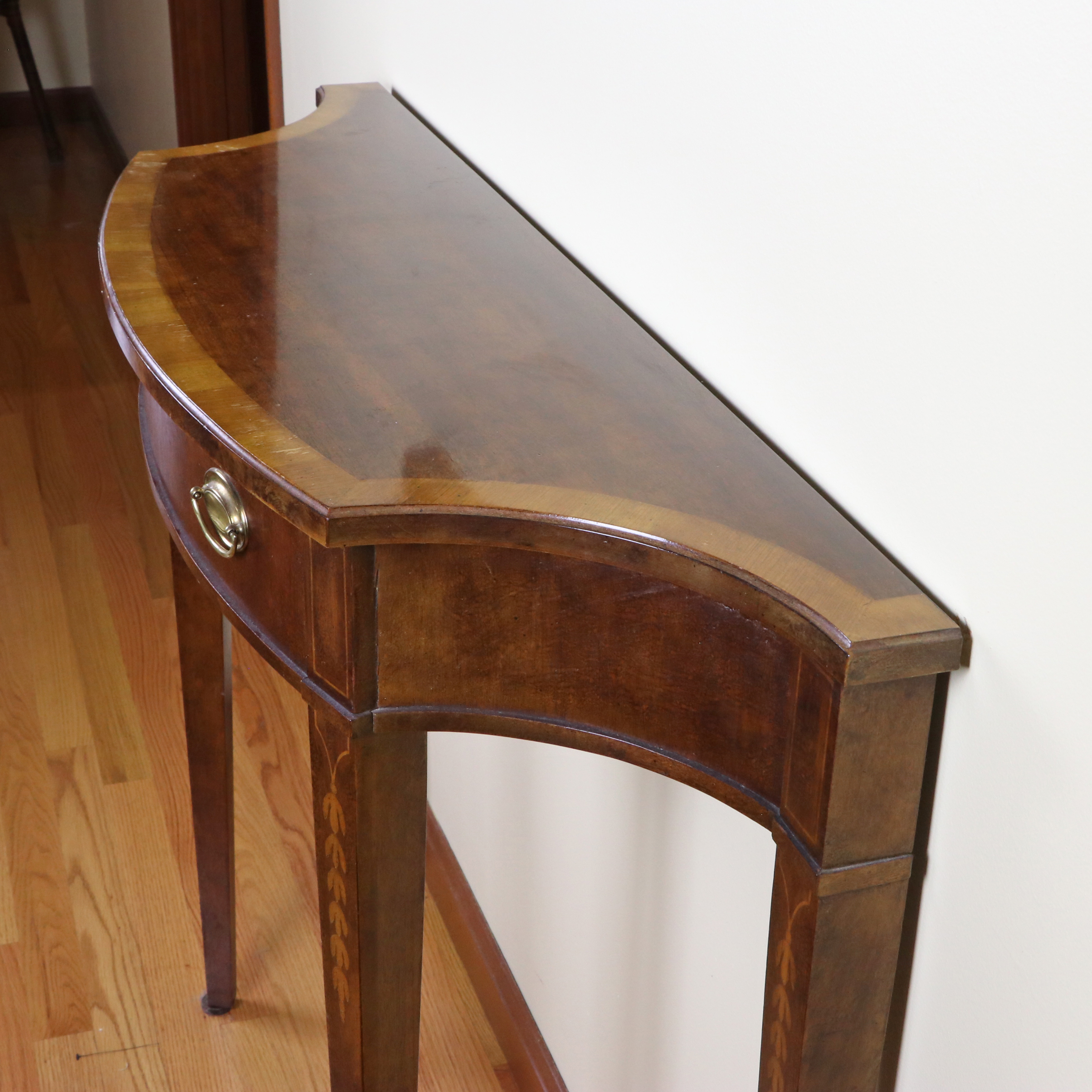 Thomasville "Mahogany Collection" Federal Style Demilune Console Table