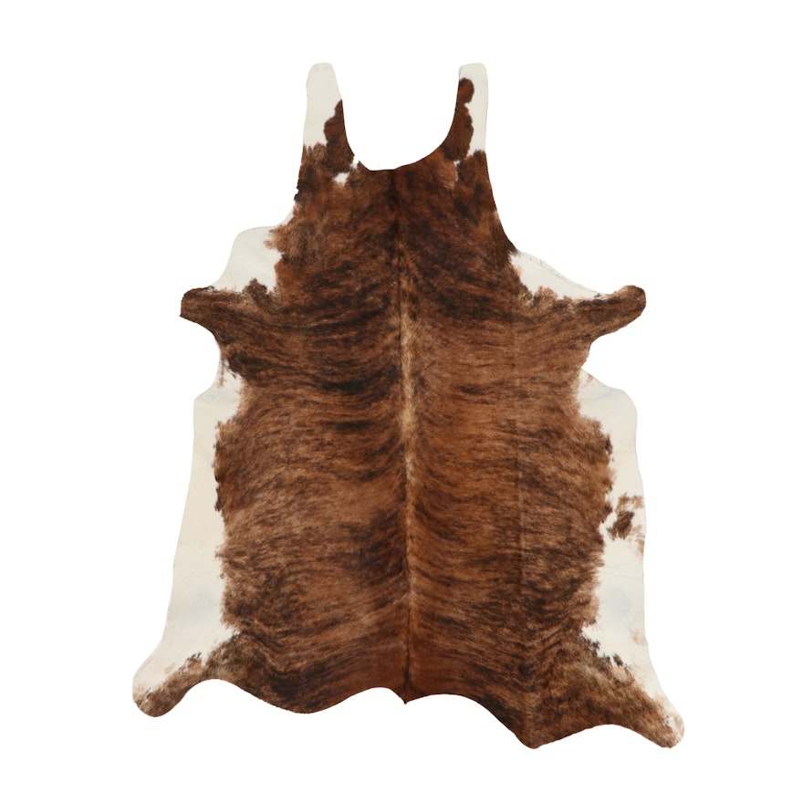 5'4 x 6'6 Natural Brindle Cowhide Area Rug