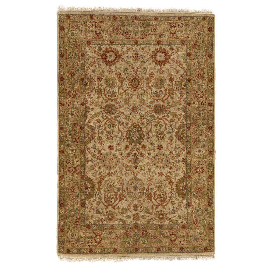 3'11 x 6'4 Hand-Knotted Indian Agra Area Rug