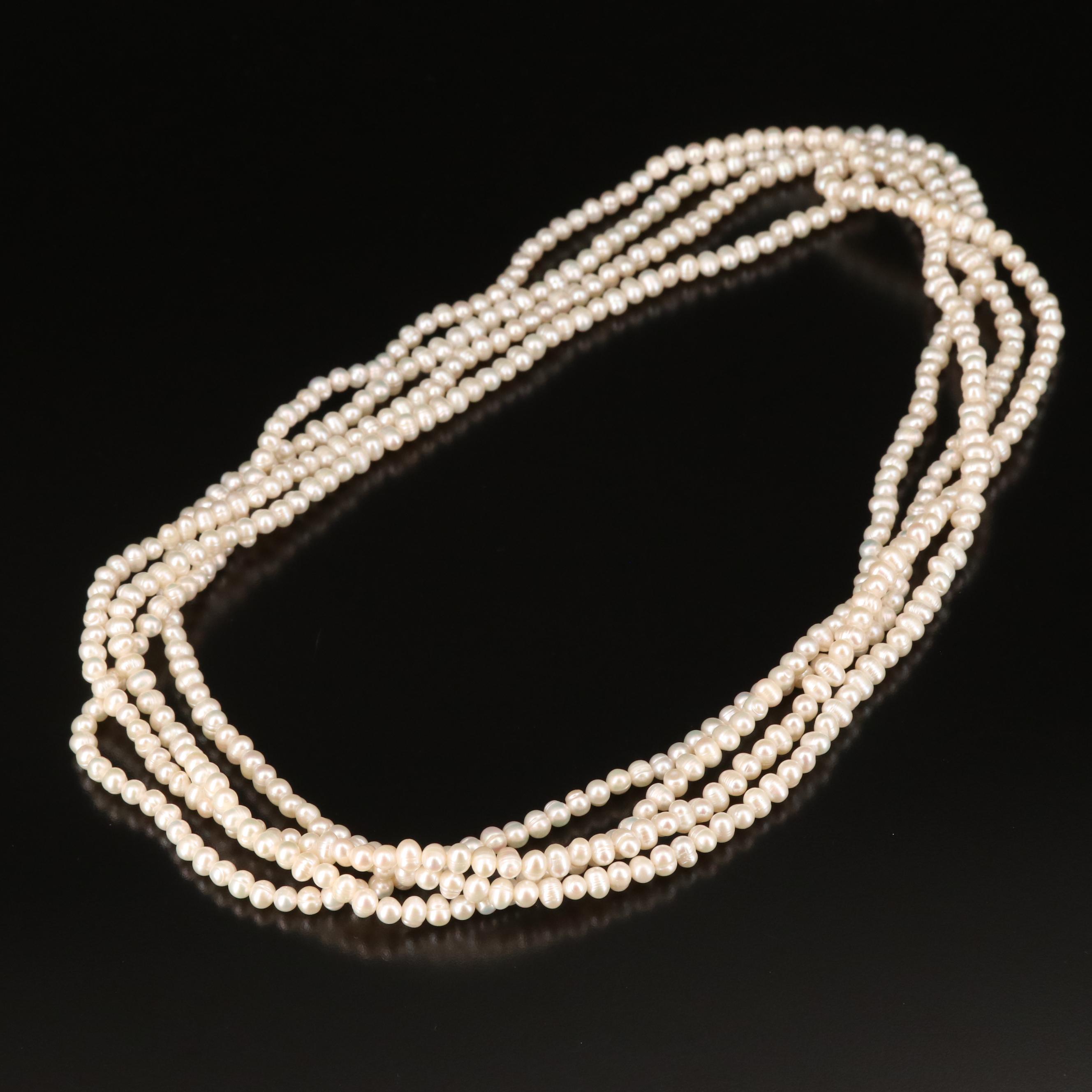 Endless Rope Length Pearl Necklace