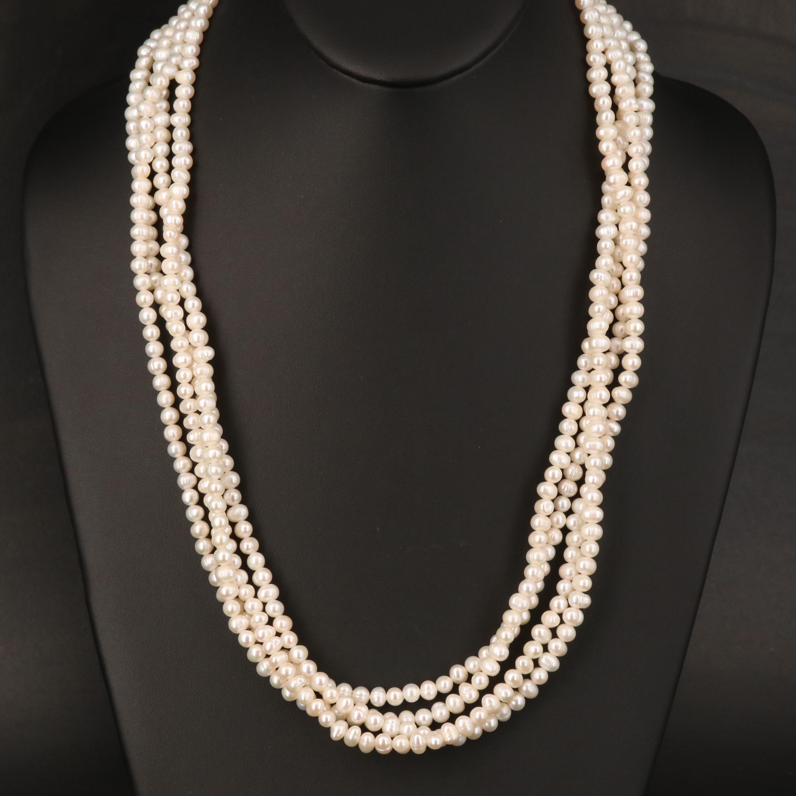 Endless Rope Length Pearl Necklace