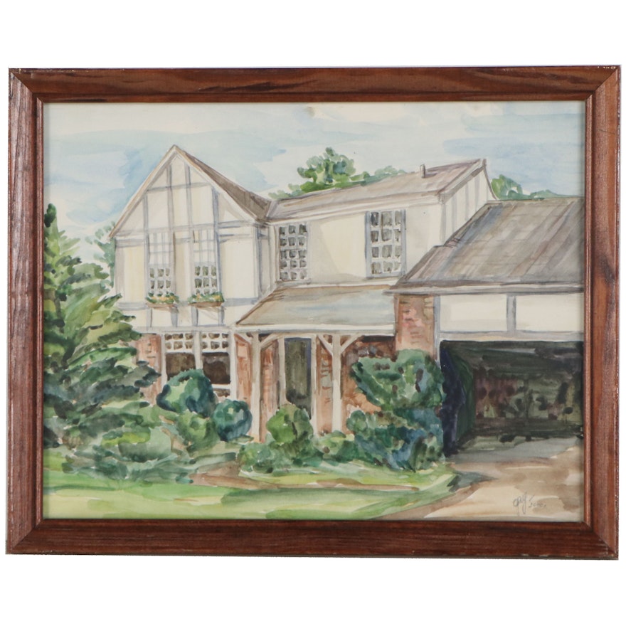 Watercolor Painting of House, 2000