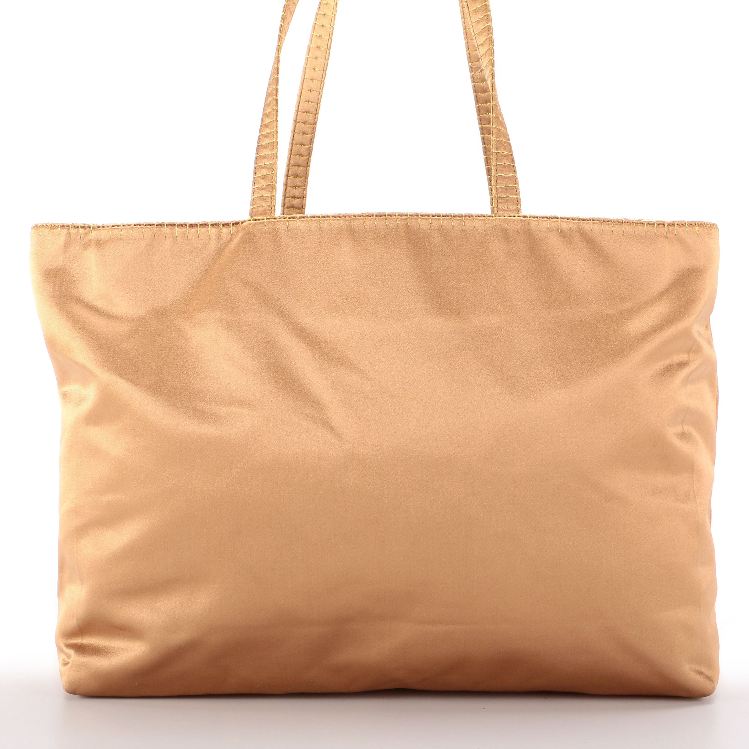 Prada Tote Bag in Raso Gold and Tortora Tessuto Nylon