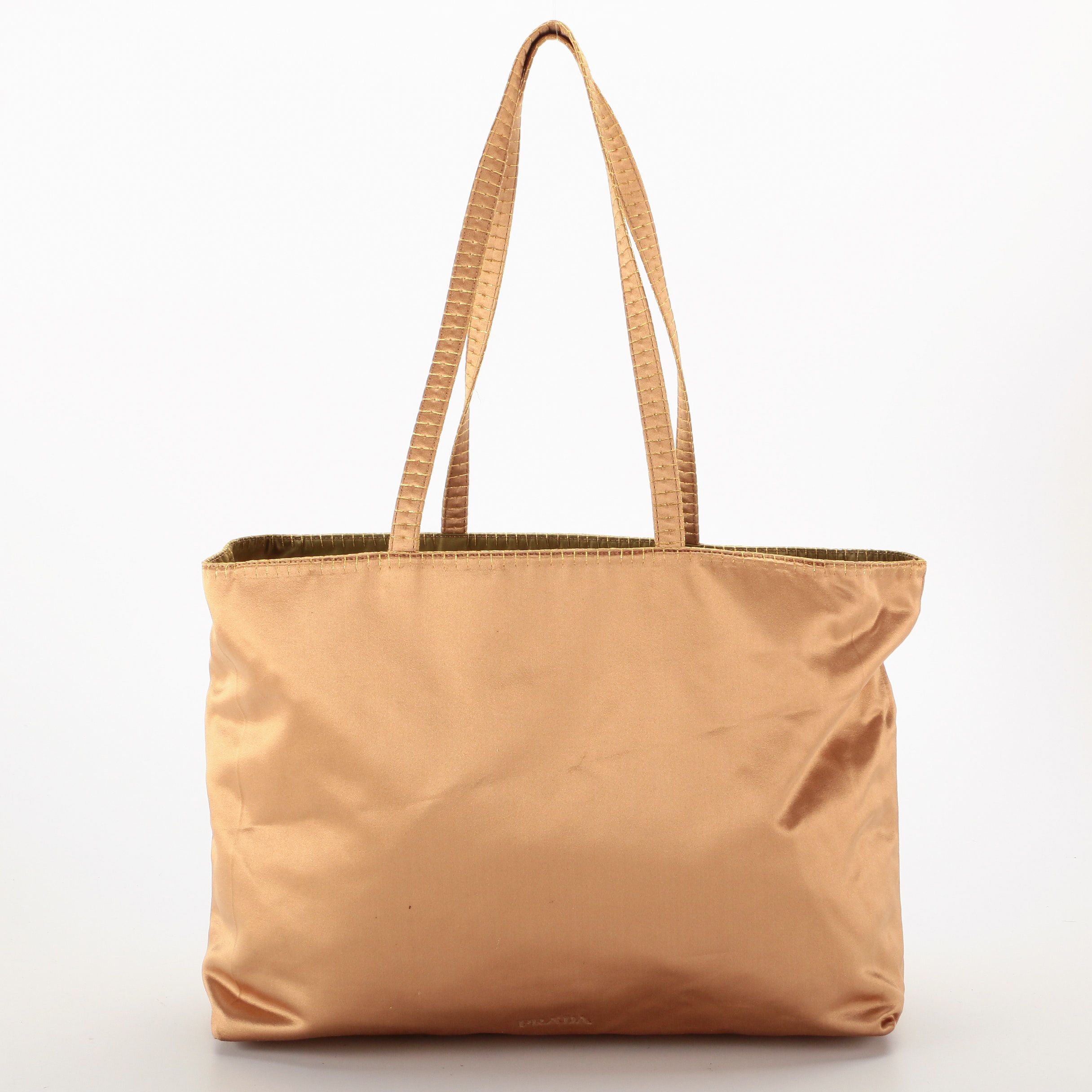 Prada Tote Bag in Raso Gold and Tortora Tessuto Nylon