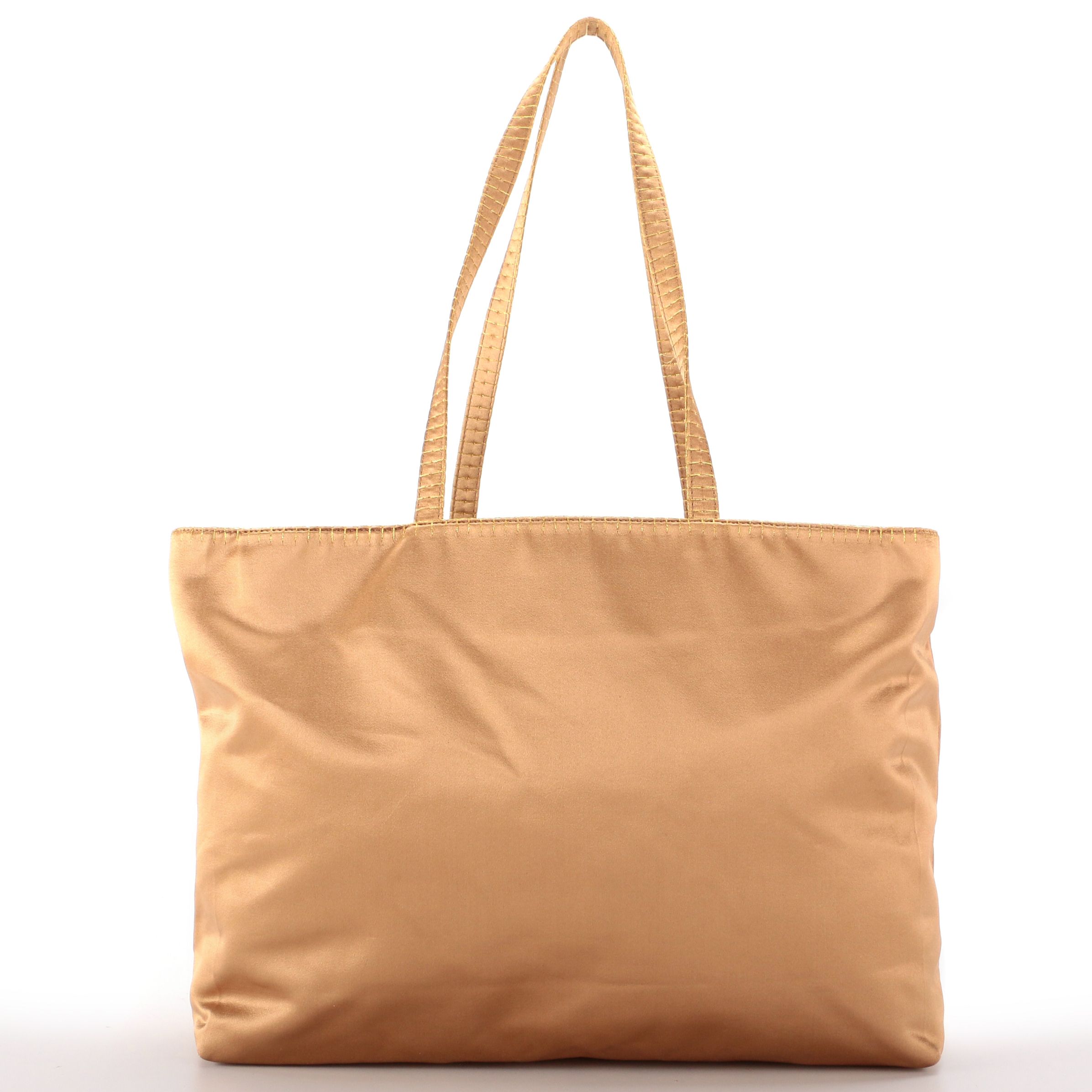 Prada Tote Bag in Raso Gold and Tortora Tessuto Nylon