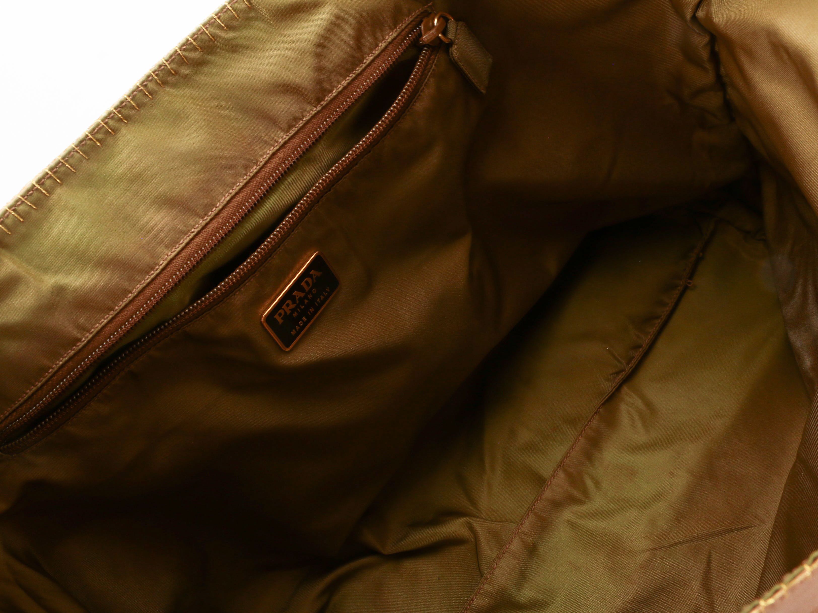 Prada Tote Bag in Raso Gold and Tortora Tessuto Nylon