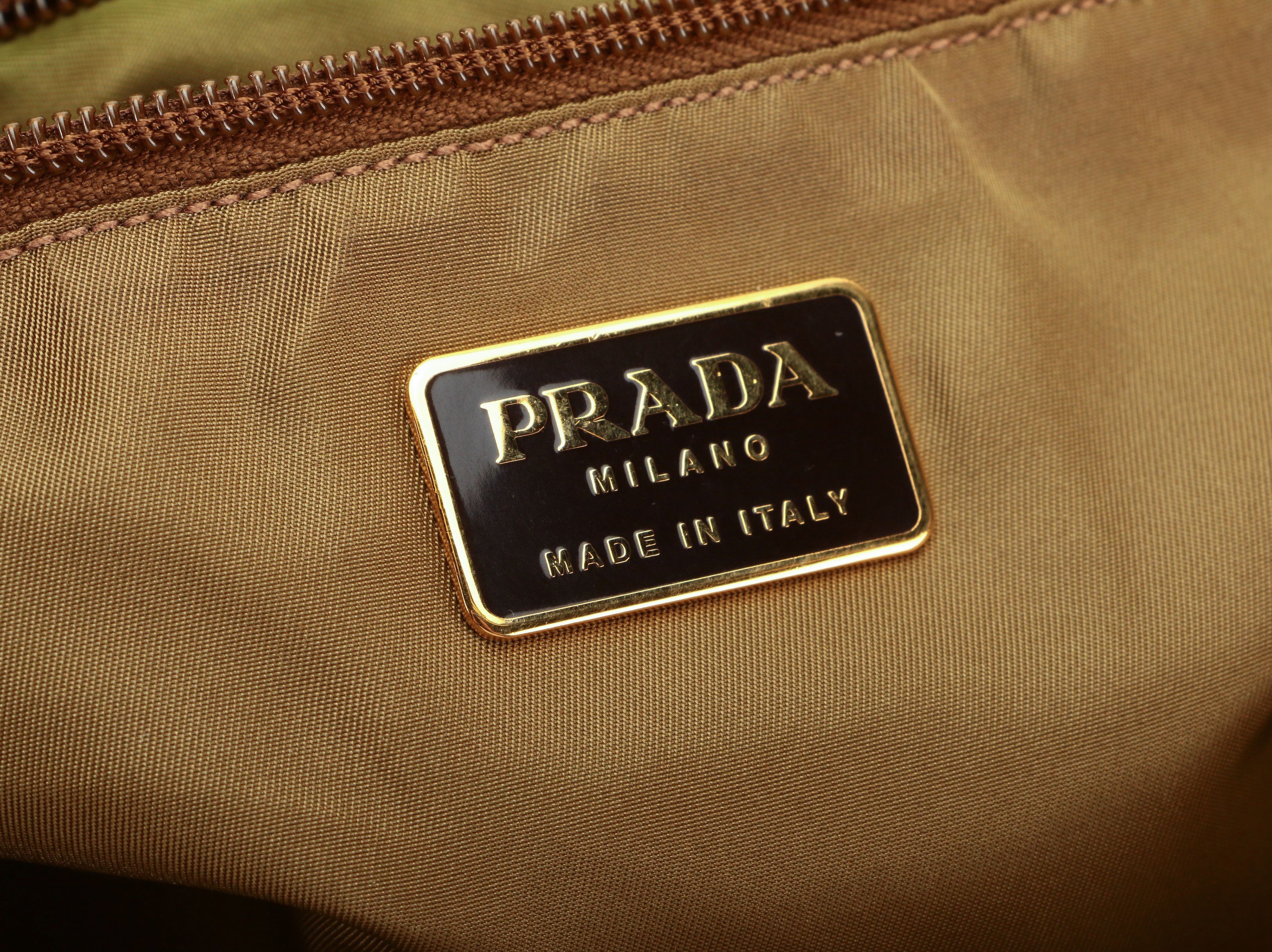 Prada Tote Bag in Raso Gold and Tortora Tessuto Nylon