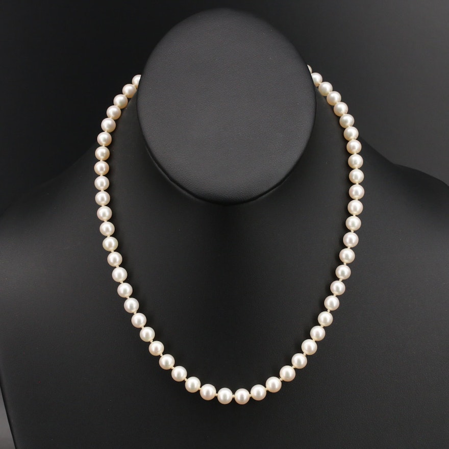 Blue Lagoon by Mikimoto Pearl Necklace with 14K Clasp