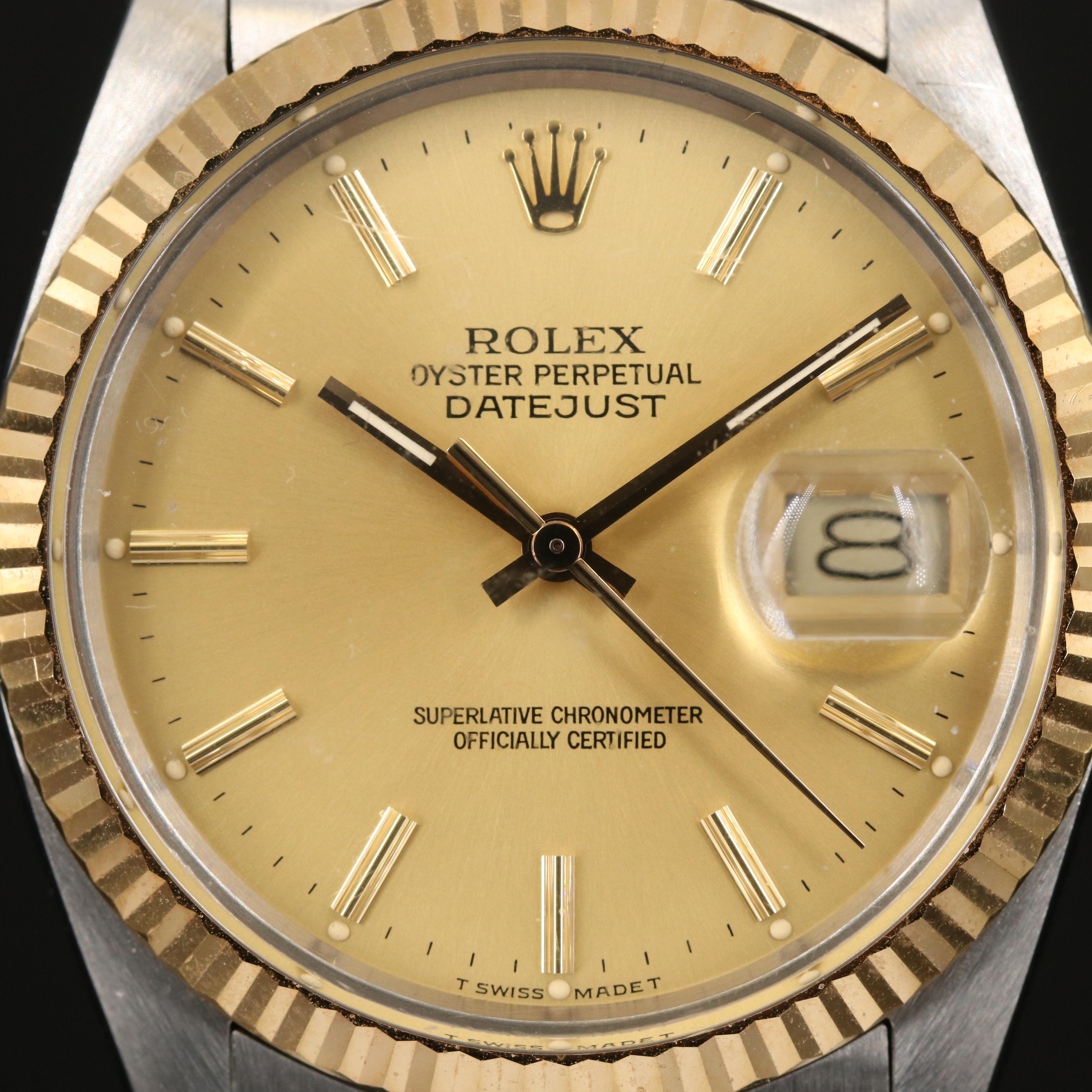 1986 Rolex Datejust 18K and Stainless Steel Automatic Watch