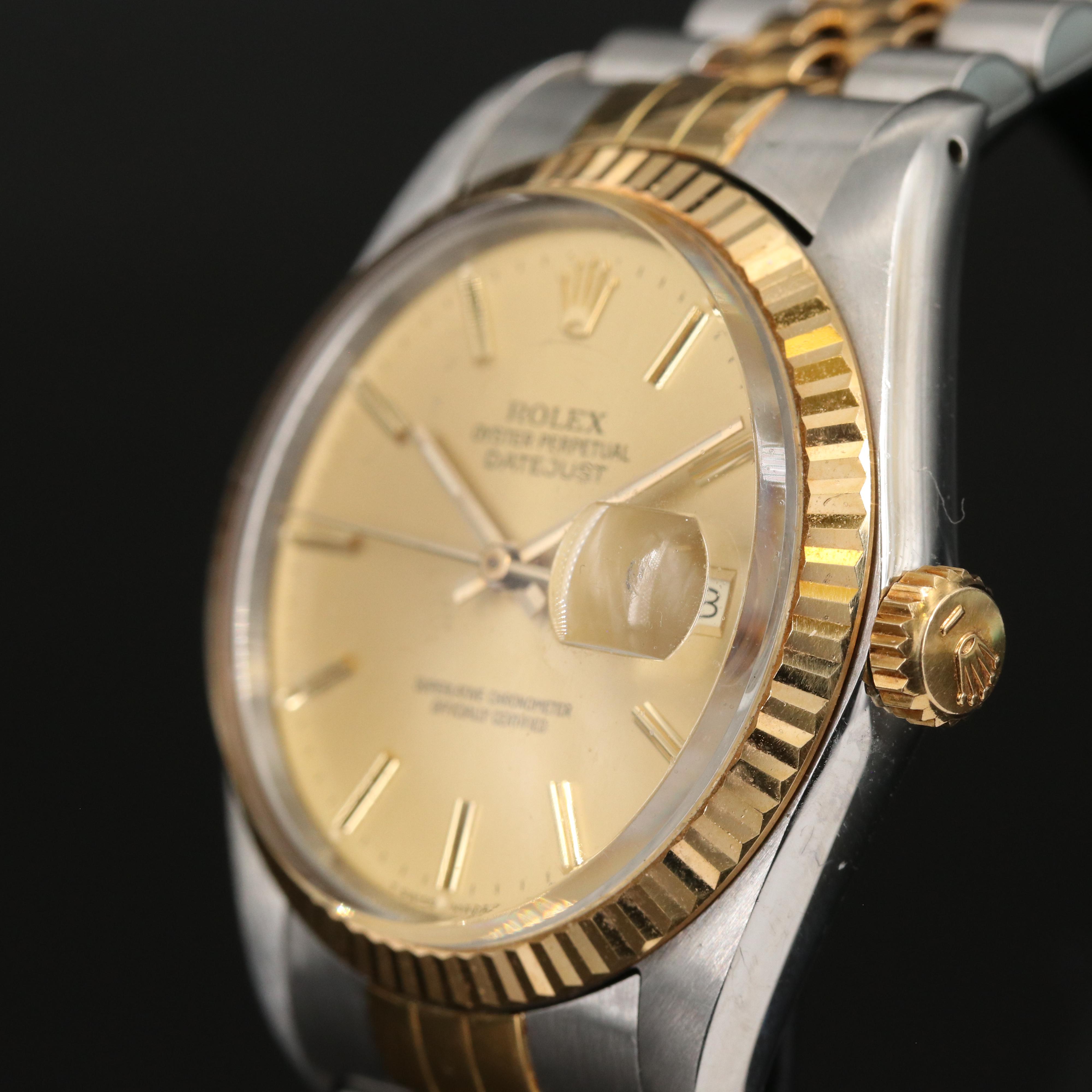 1986 Rolex Datejust 18K and Stainless Steel Automatic Watch