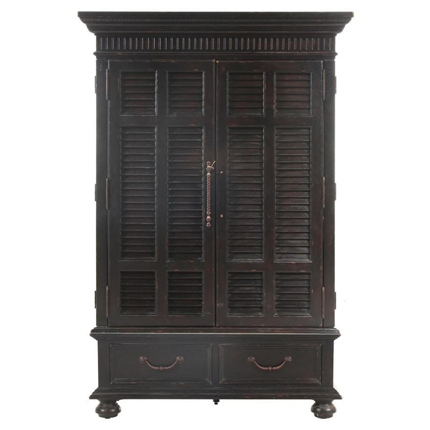 Tommy Bahama Home "Trafalgar" Ebonized Wood Armoire