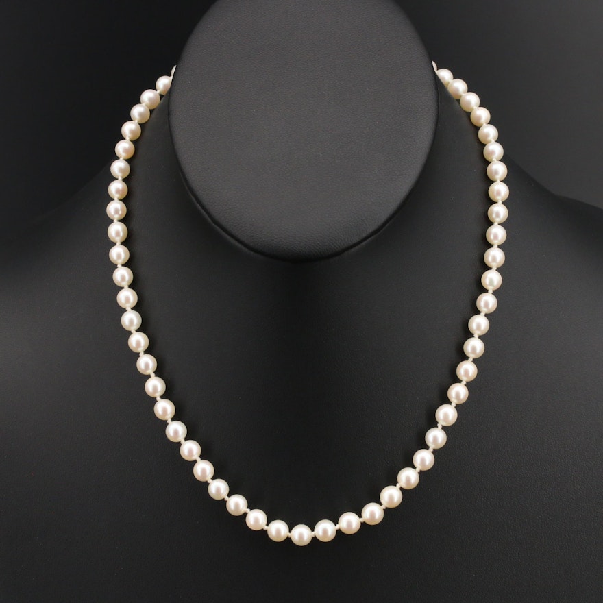 Pearl Necklace with 14K Clasp