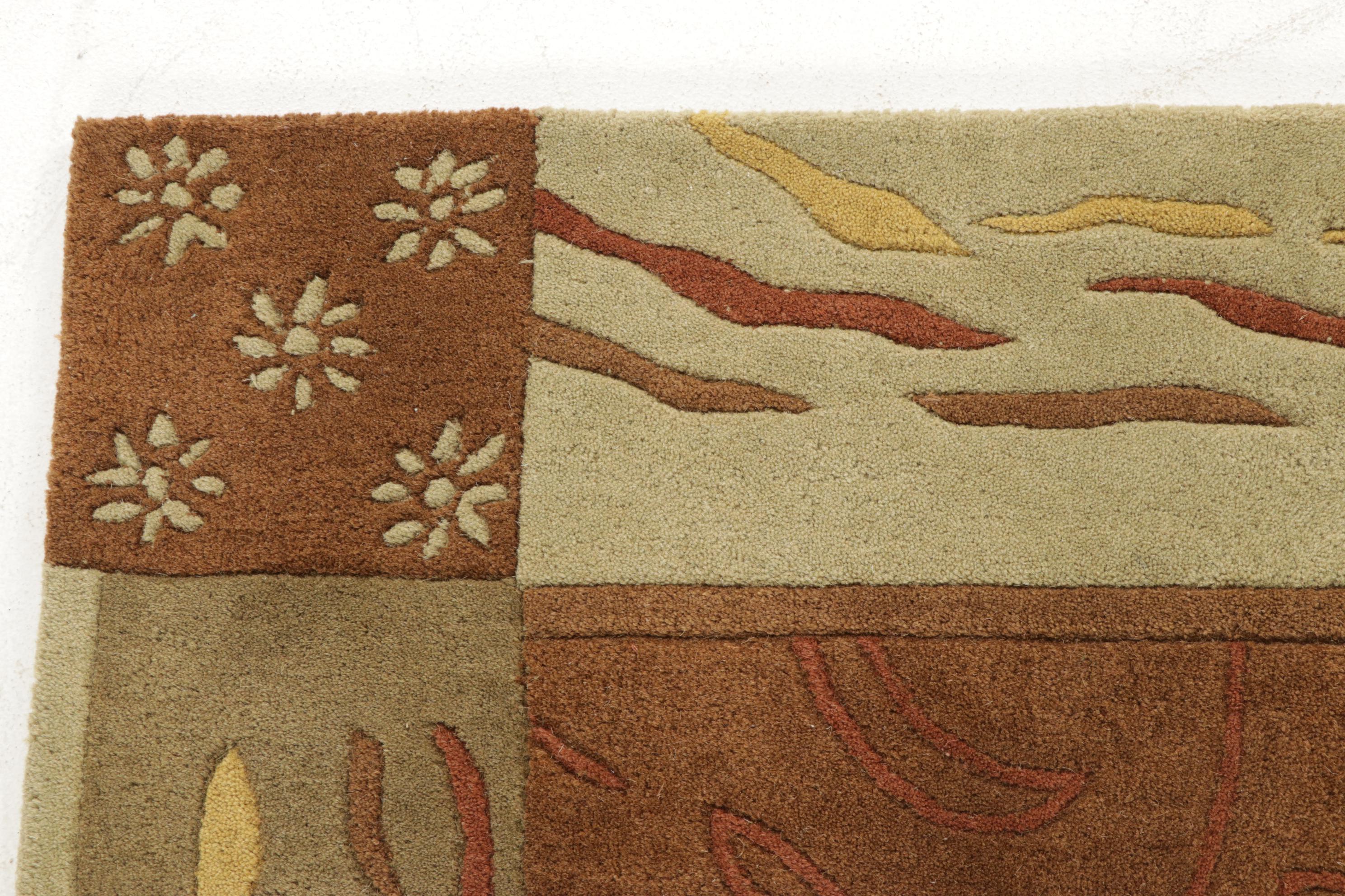 3'10 x 5'10 Hand-Tufted Indian Modern Style Rug, 2010s