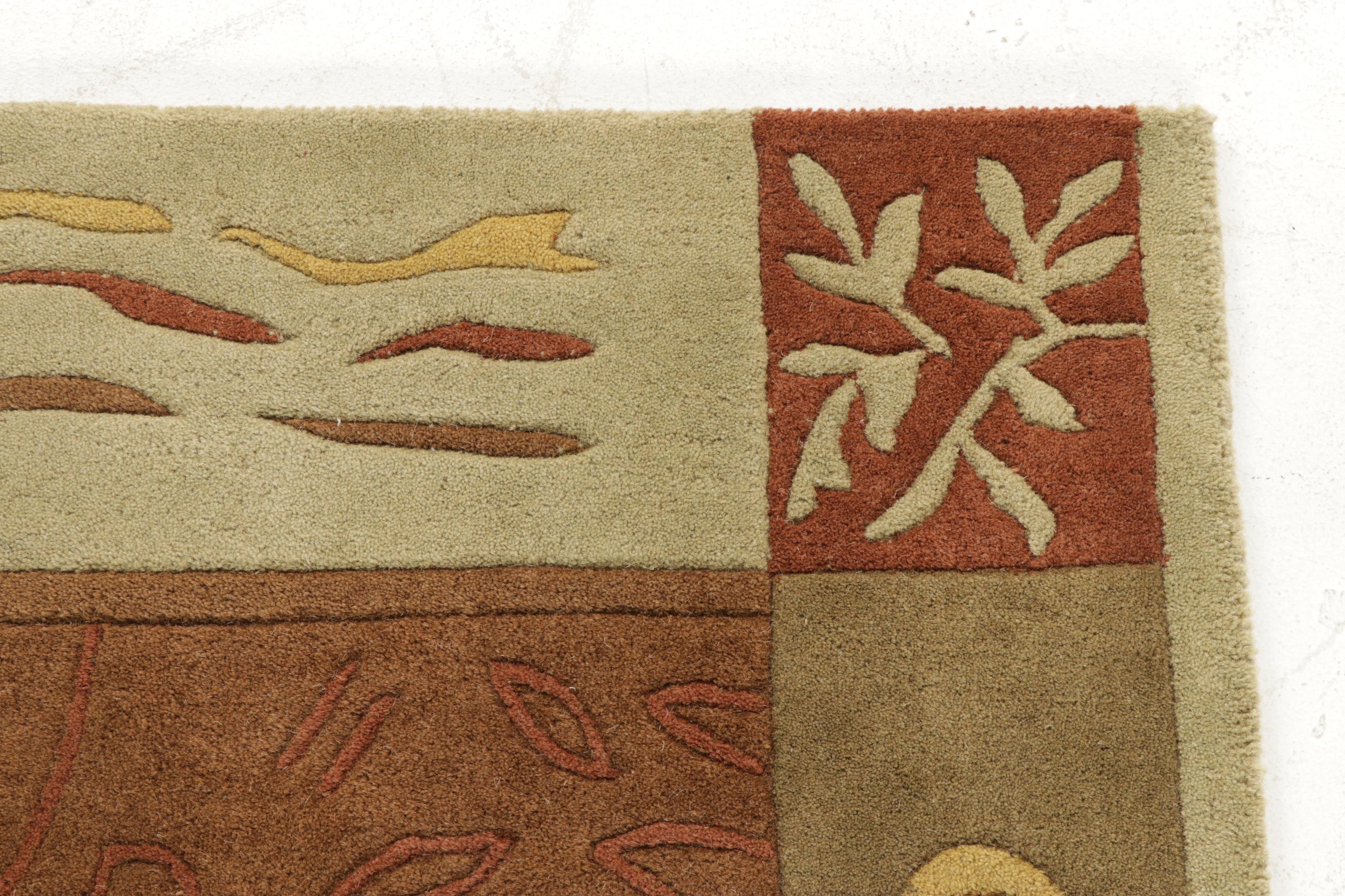 3'10 x 5'10 Hand-Tufted Indian Modern Style Rug, 2010s