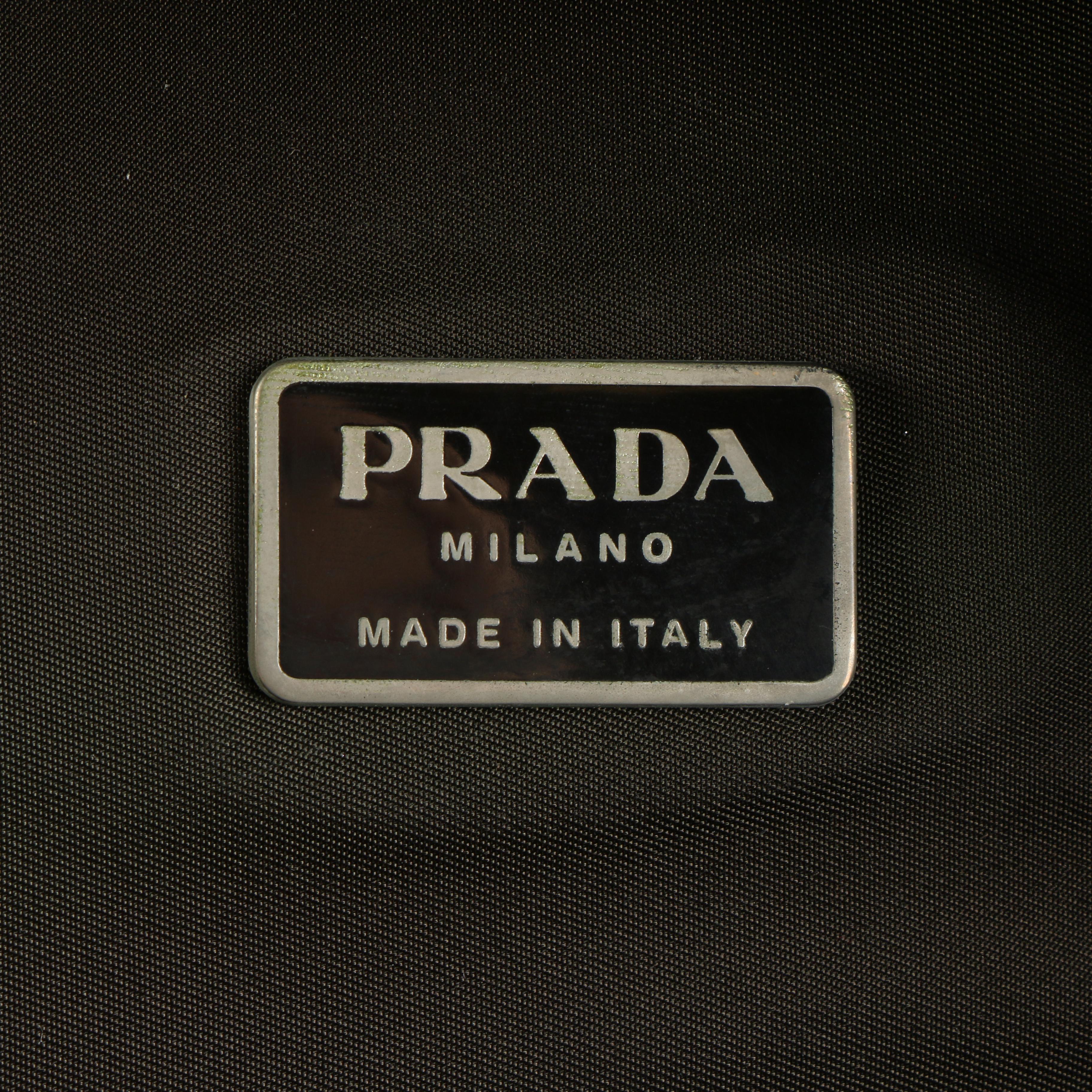 Prada Tessuto Nylon Drawstring Backpack in Green with Side Pockets