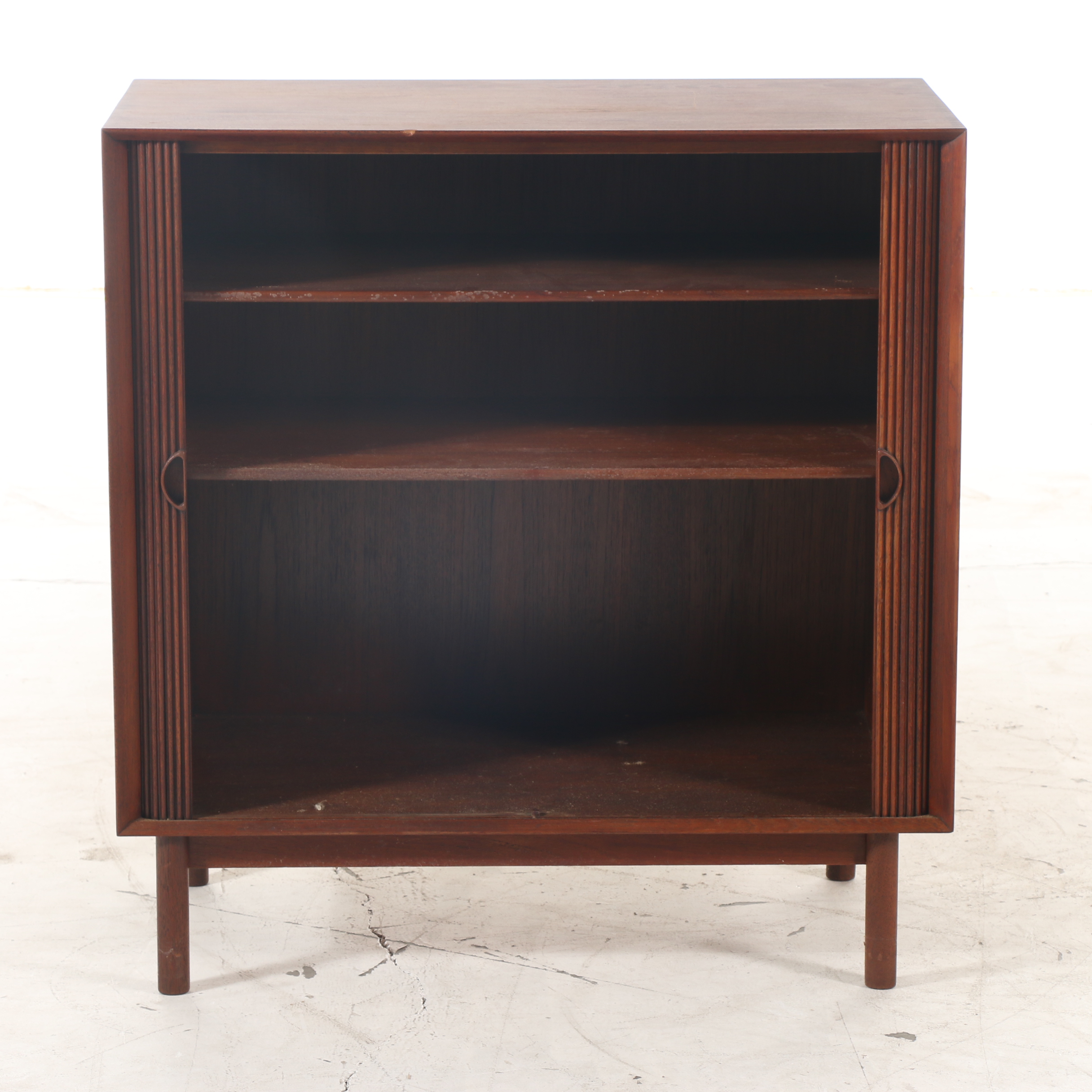 Peter Hvidt Danish Modern Teak Tambour-Door Cabinet, 1970s