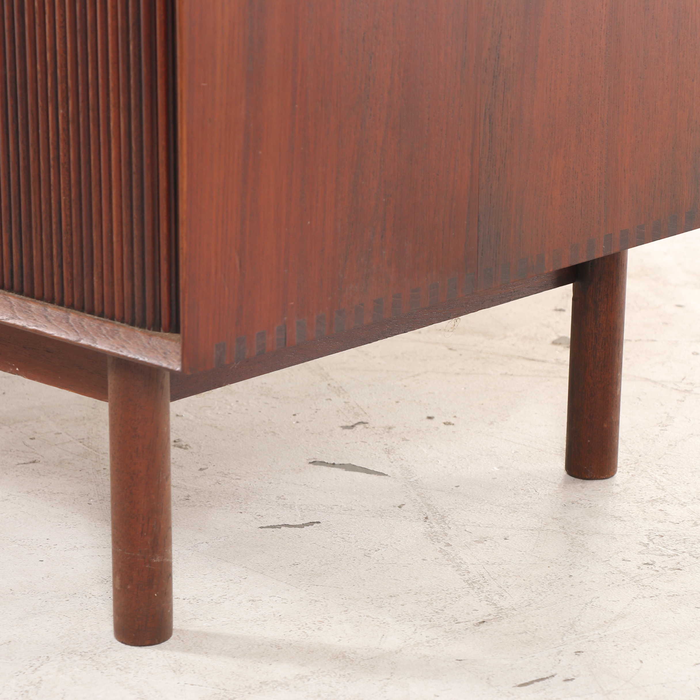 Peter Hvidt Danish Modern Teak Tambour-Door Cabinet, 1970s