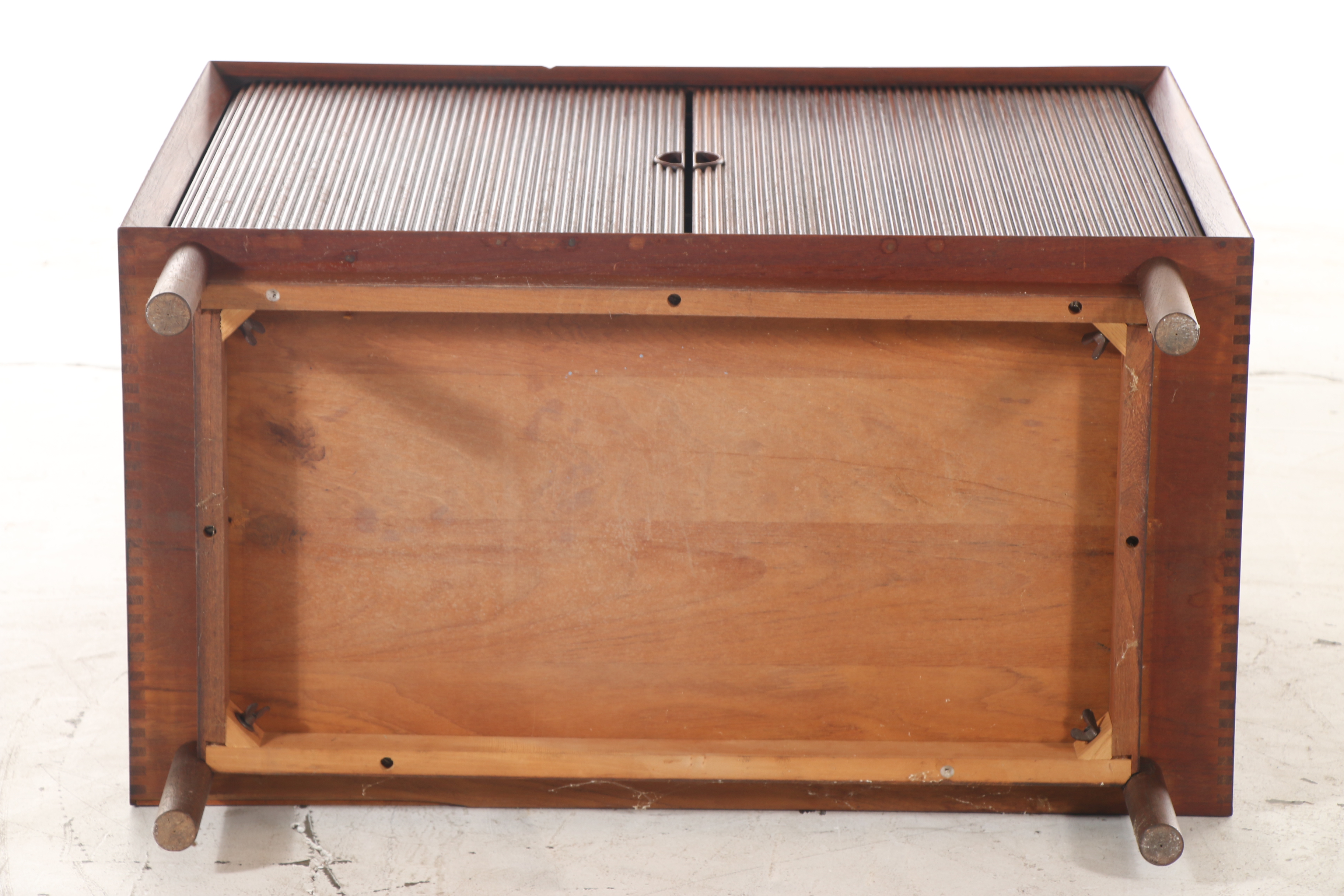 Peter Hvidt Danish Modern Teak Tambour-Door Cabinet, 1970s