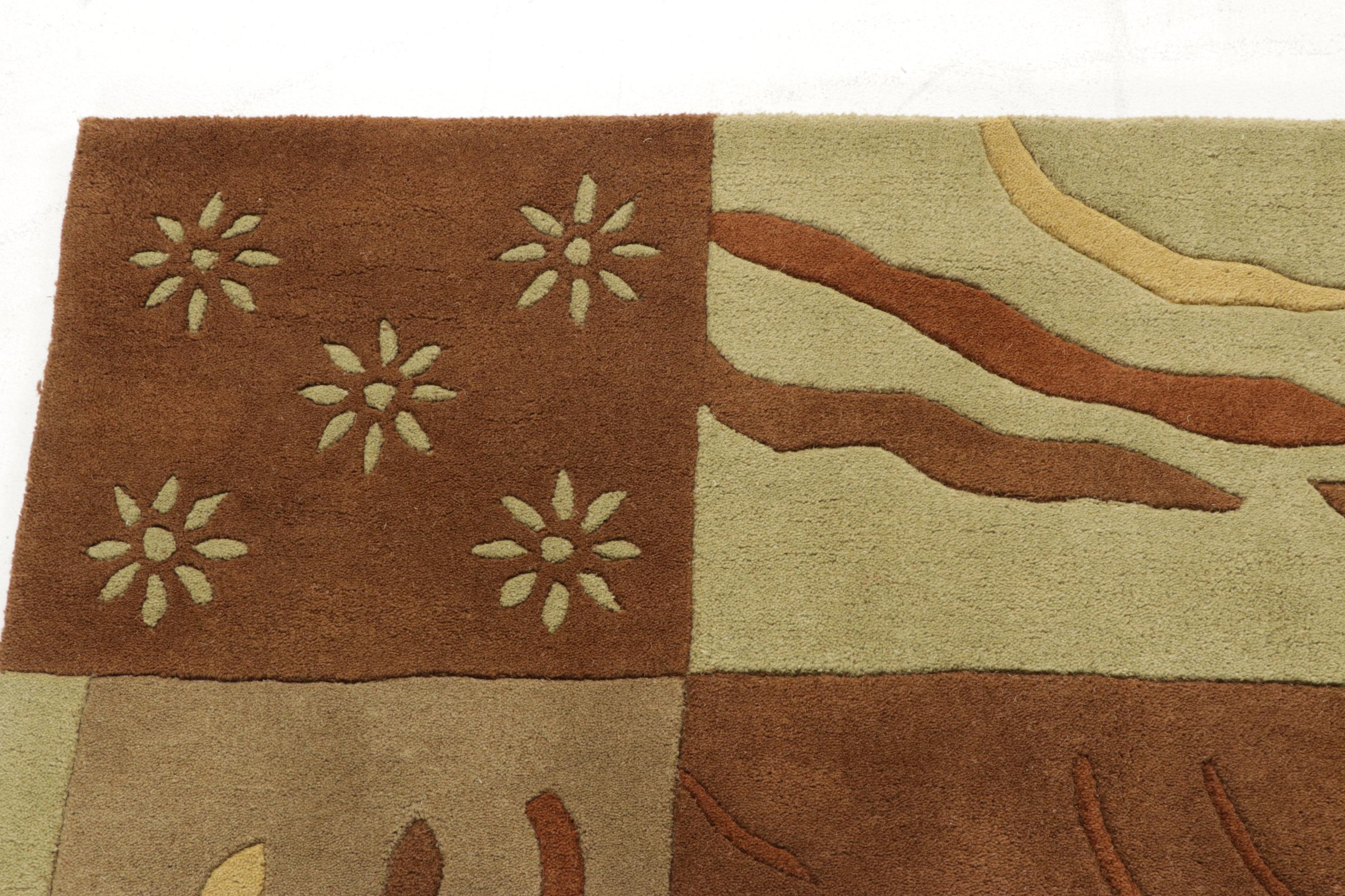 7'9 x 9'7 Hand-Tufted Indian Modern Style Rug, 2010s