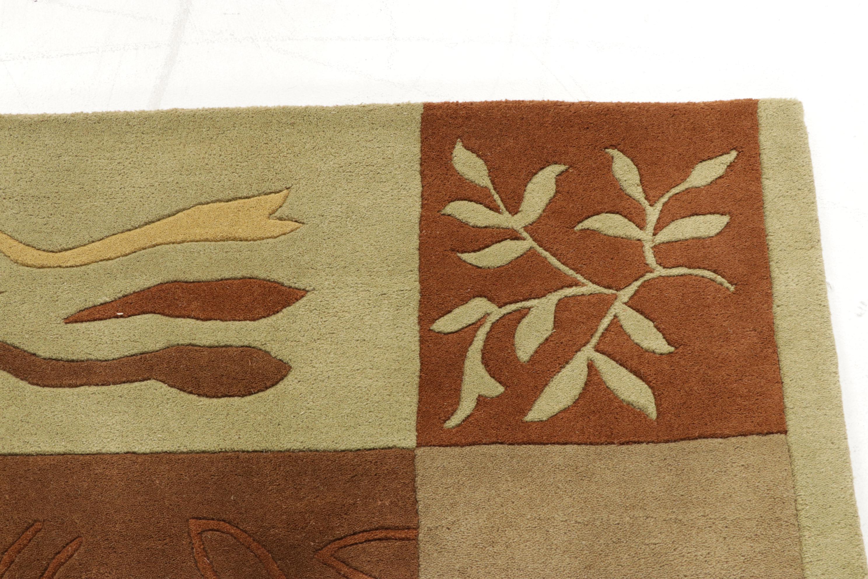 7'9 x 9'7 Hand-Tufted Indian Modern Style Rug, 2010s