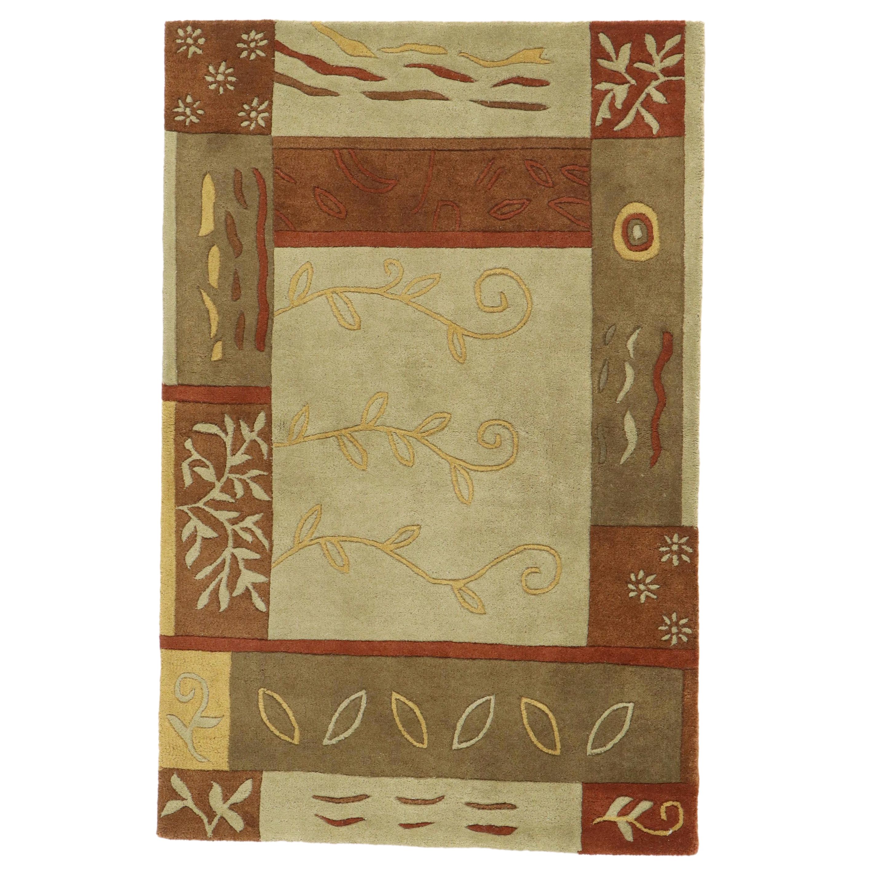 3'10 x 5'10 Hand-Tufted Indian Modern Style Rug, 2010s