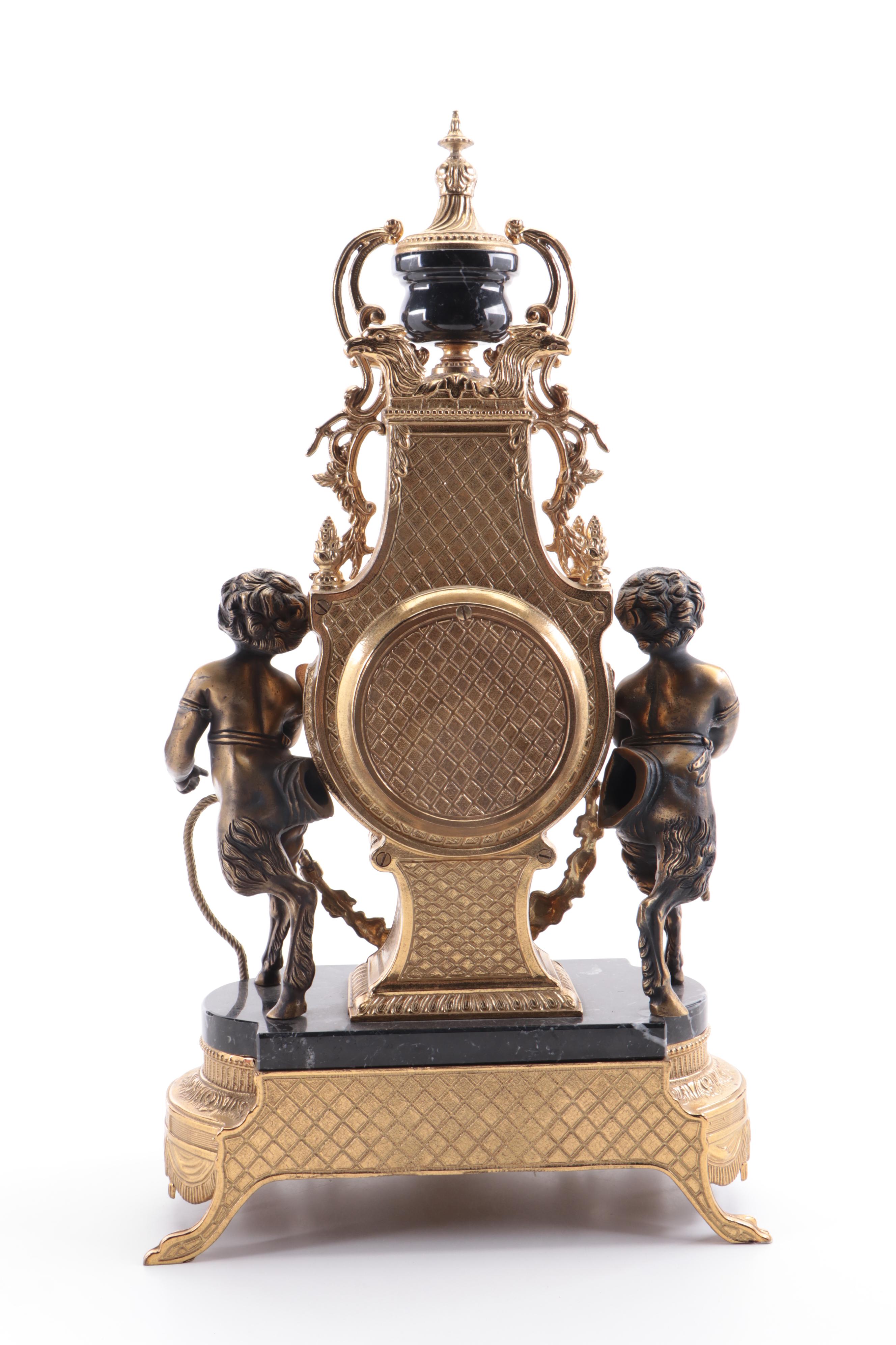 Imperial Italian Gilt Bronze Mantel Clock with Franz Hermle Movement