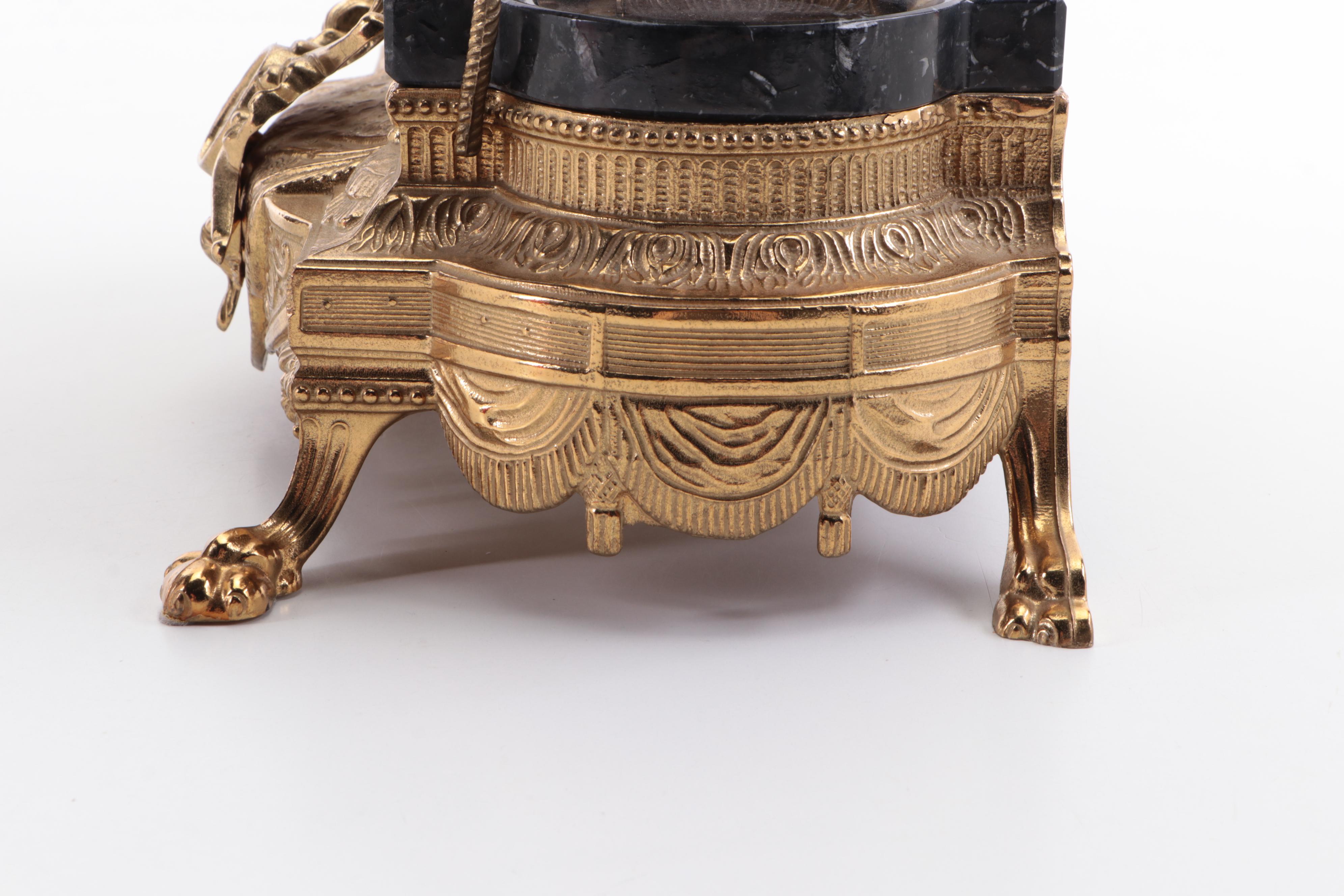 Imperial Italian Gilt Bronze Mantel Clock with Franz Hermle Movement