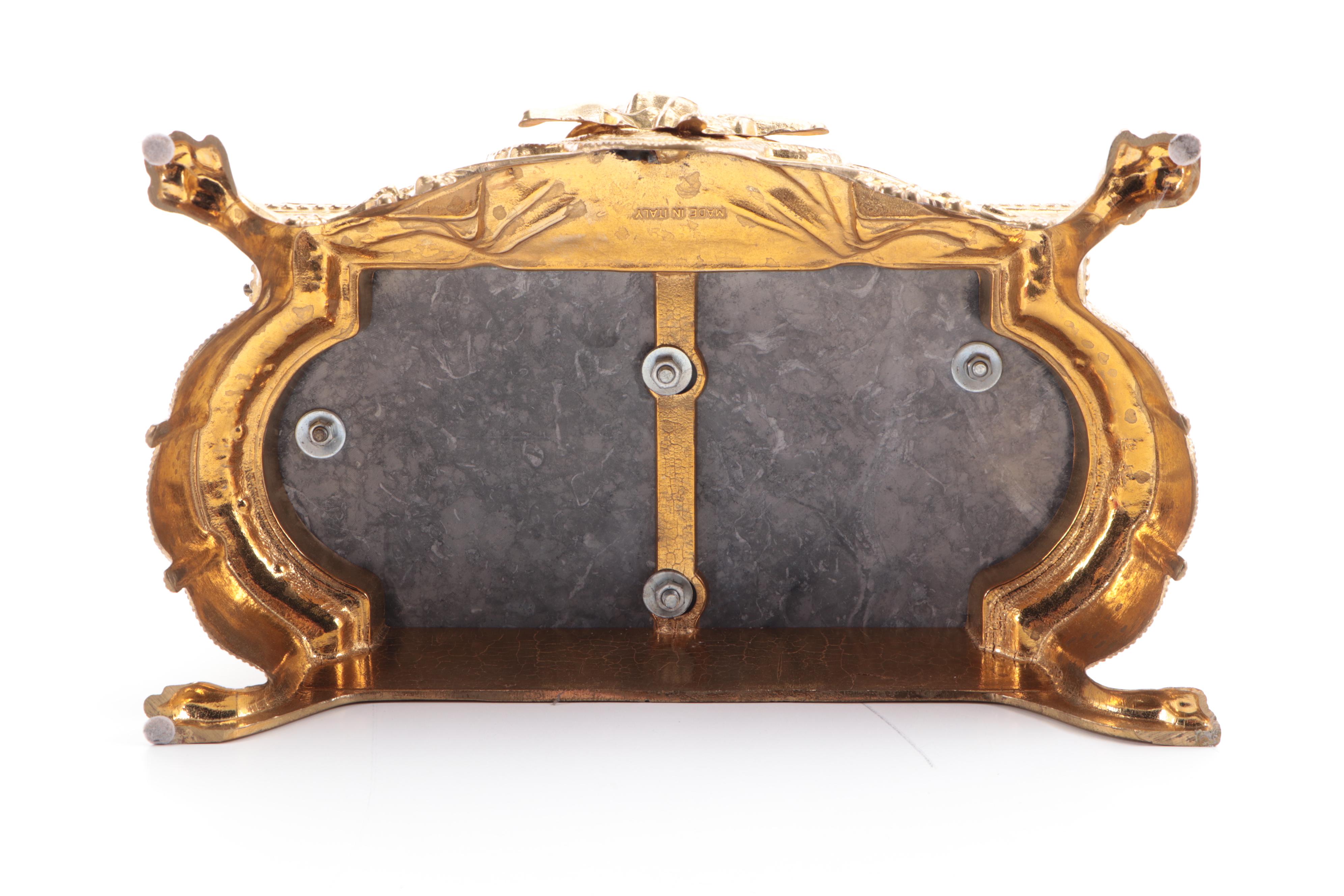 Imperial Italian Gilt Bronze Mantel Clock with Franz Hermle Movement