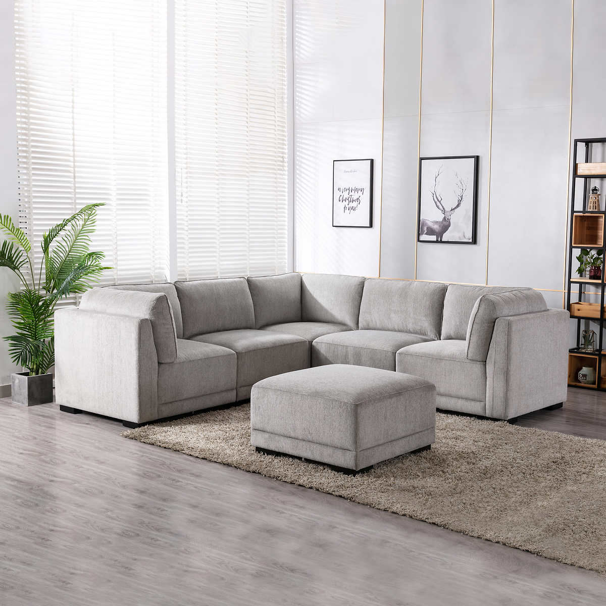 "Belize" Six-Piece Fabric Upholstered Modular Sectional