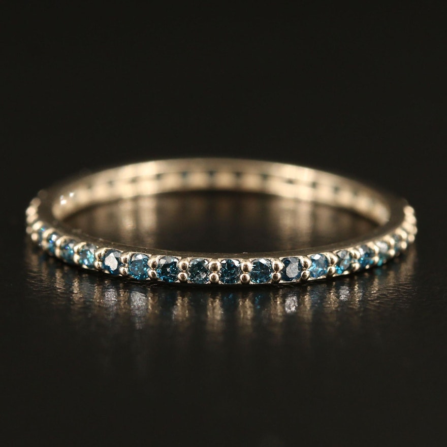 14K Fancy Blue Diamond Eternity Band