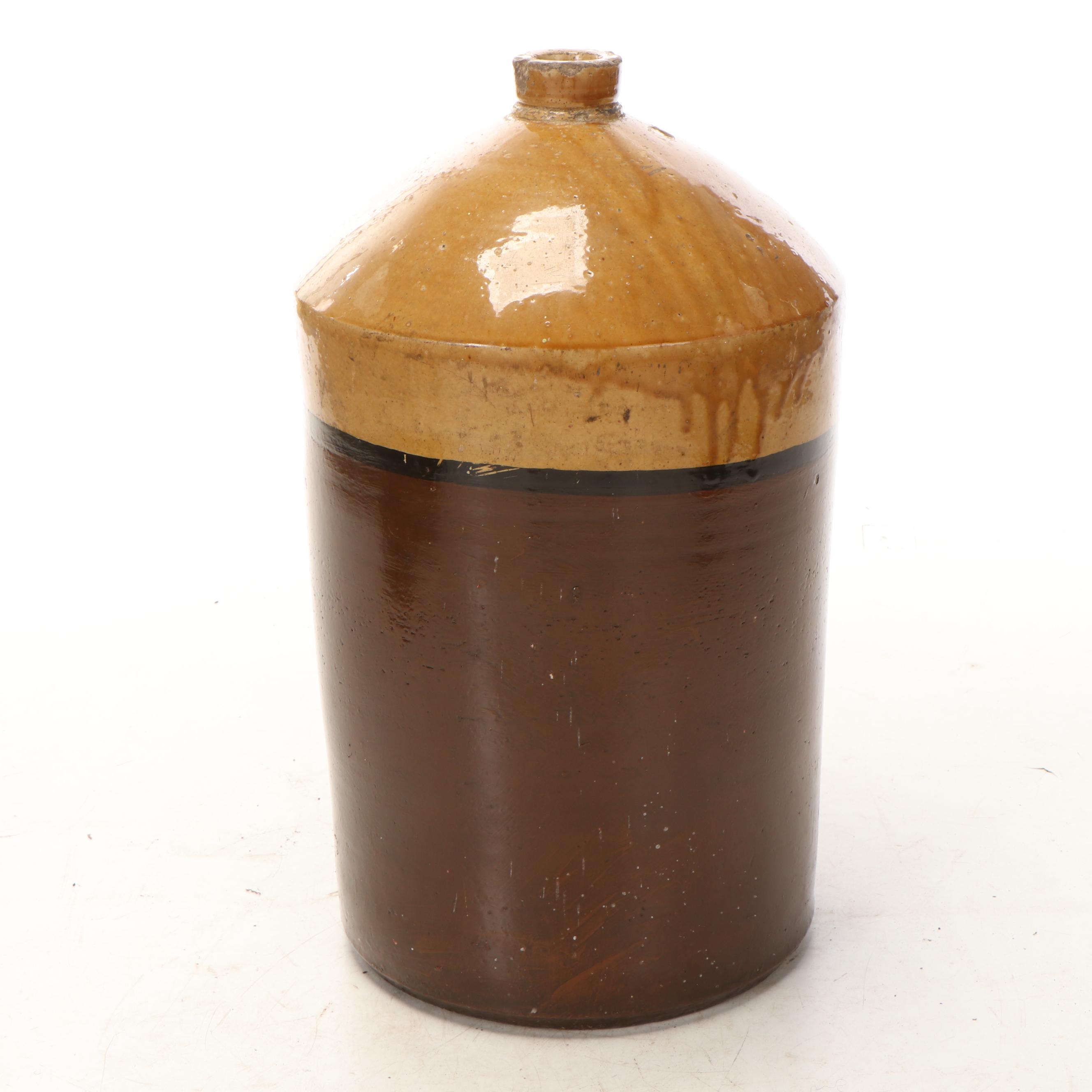 Manchester Brewing Co. Glazed Stoneware Dry Gin Jug, Late 19th Century