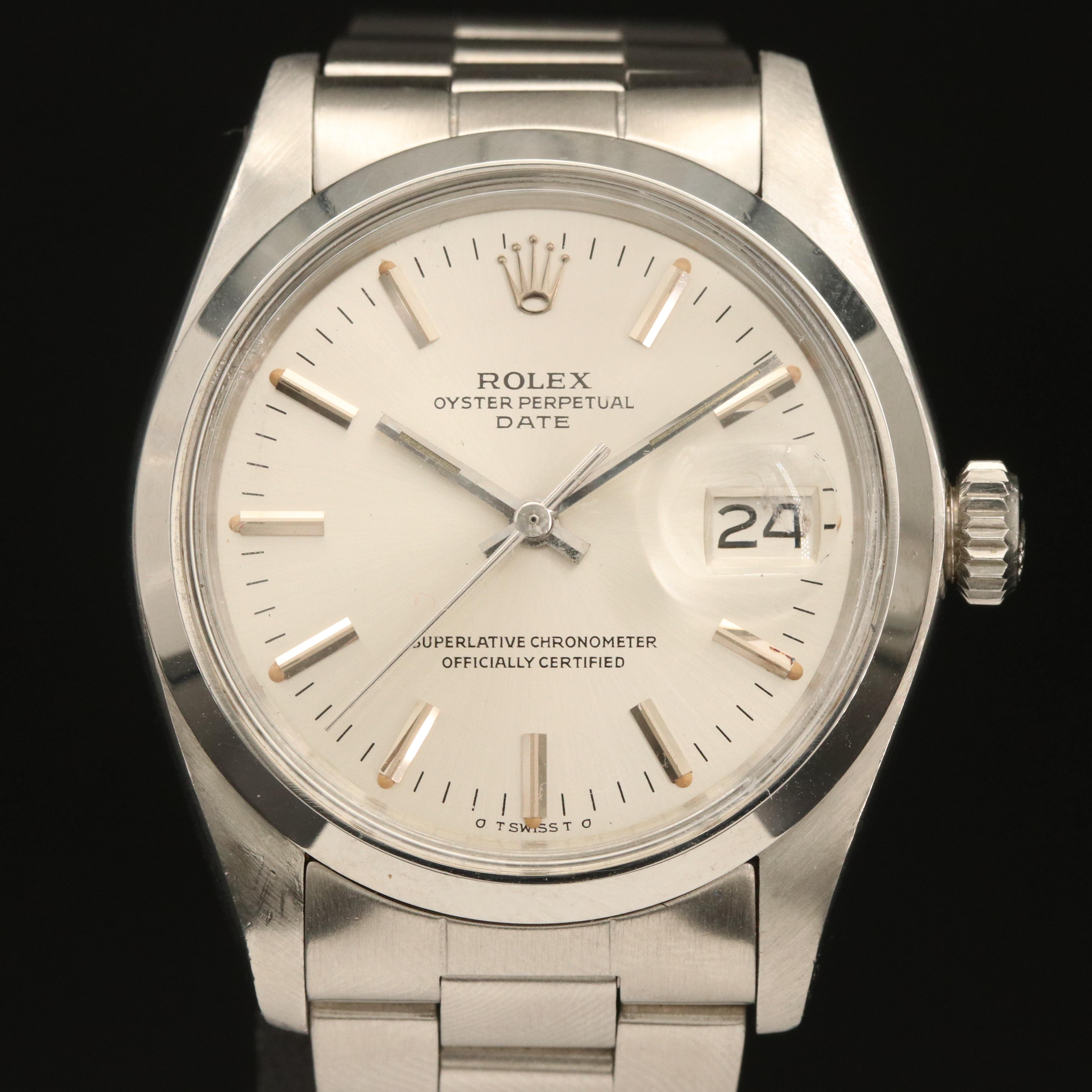 1973 Rolex Oyster Perpetual Date with Sigma Dial Stainless Steel Watch
