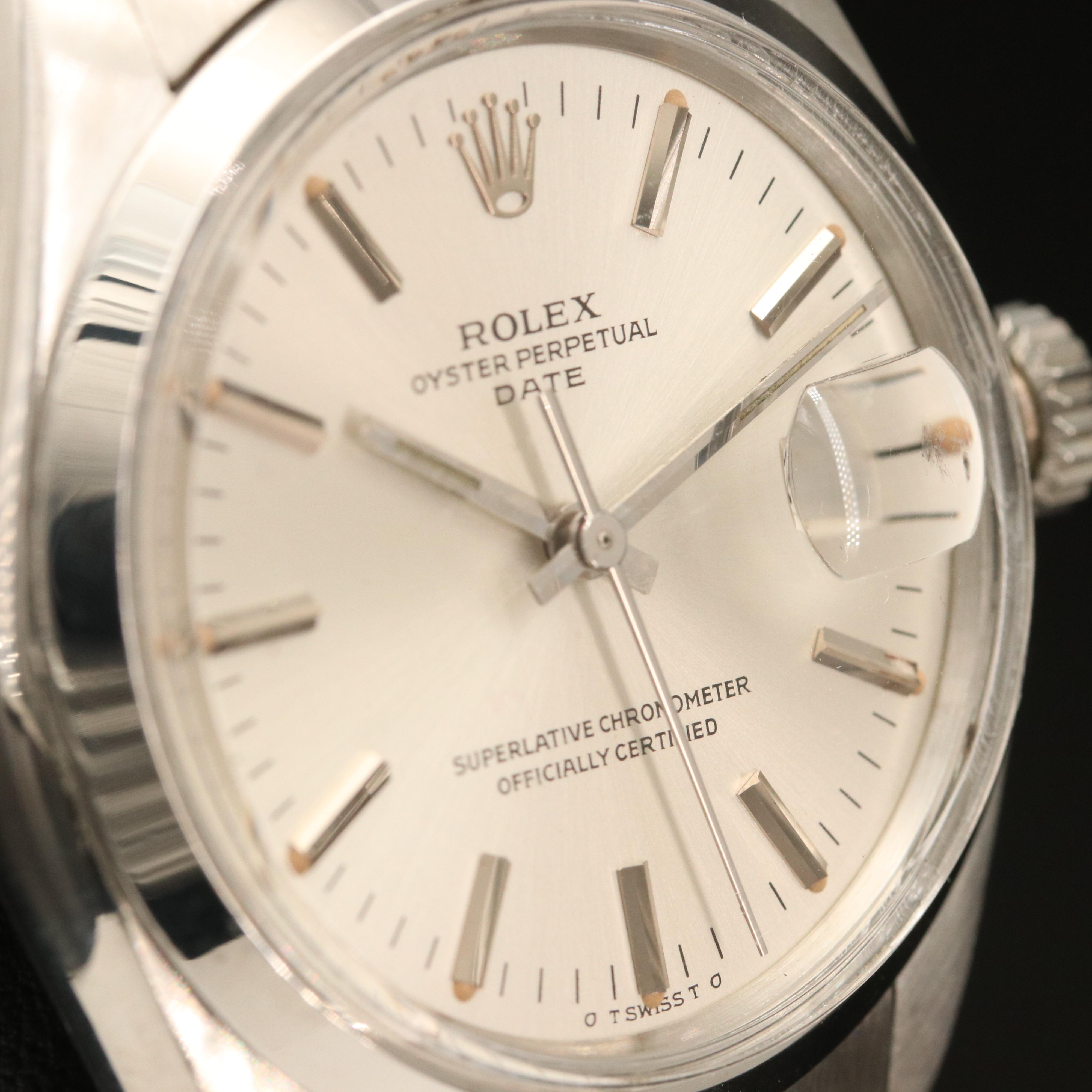 1973 Rolex Oyster Perpetual Date with Sigma Dial Stainless Steel Watch