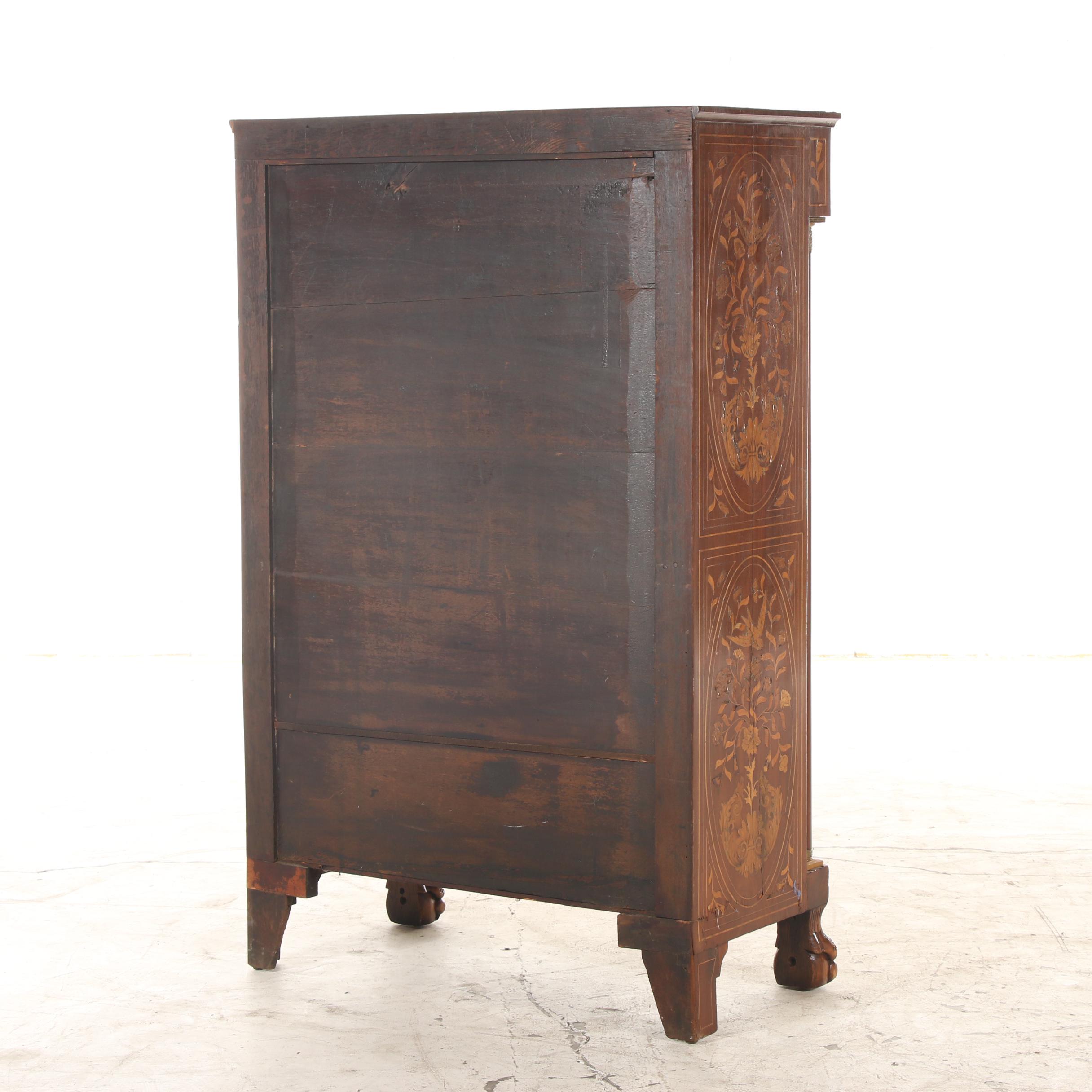 Dutch Marquetry and Walnut Secrétaire à Abattant, Early 20th Century