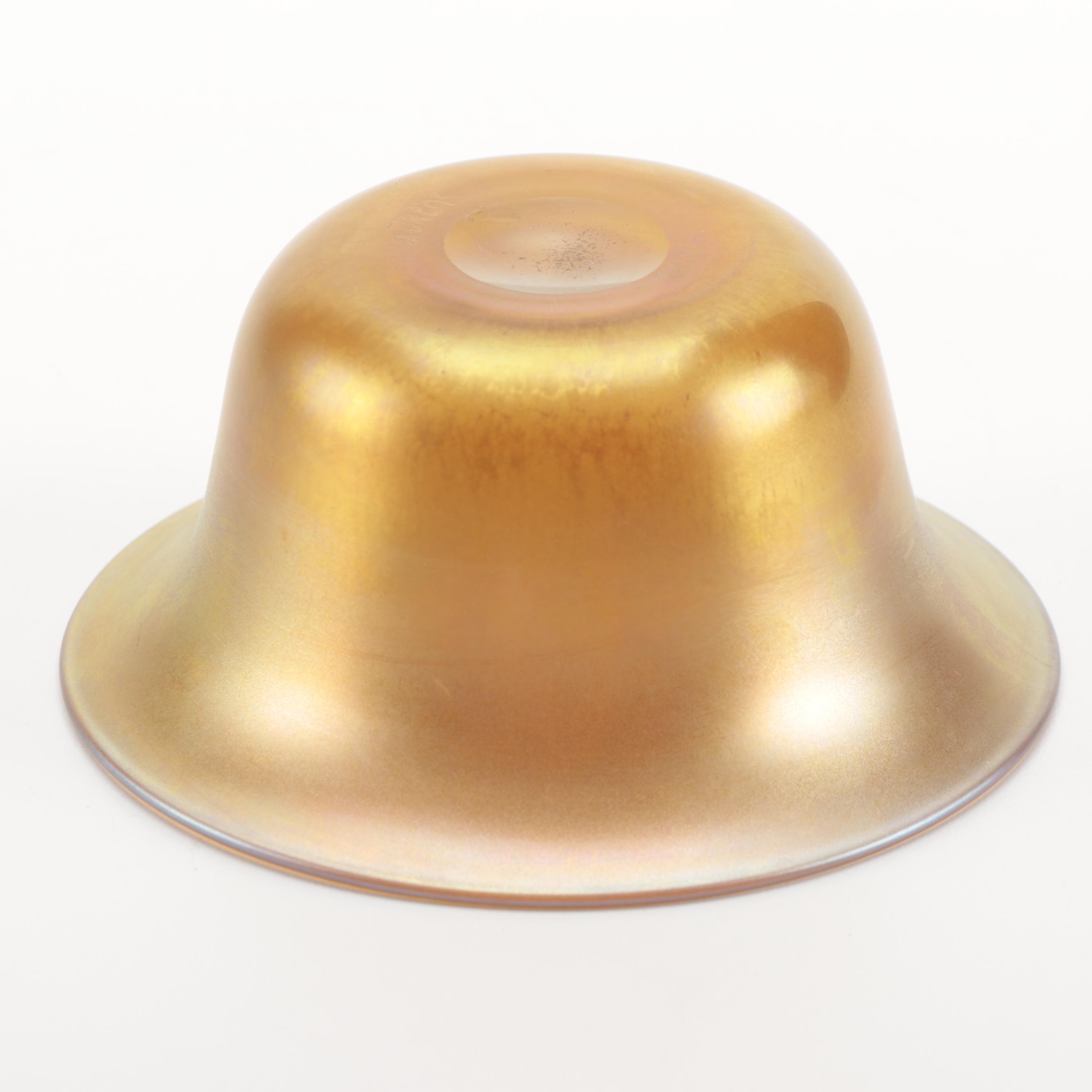 Steuben Gold Aurene Art Glass Finger Bowl, Early 20th Century