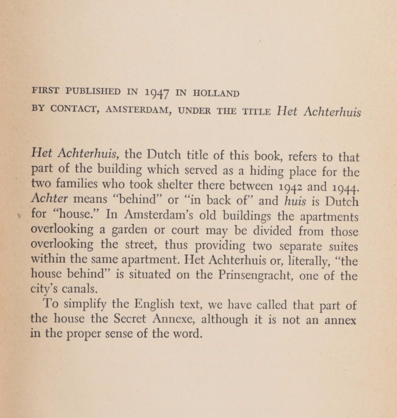 Early American Printing "The Diary of a Young Girl" by Anne Frank, 1952