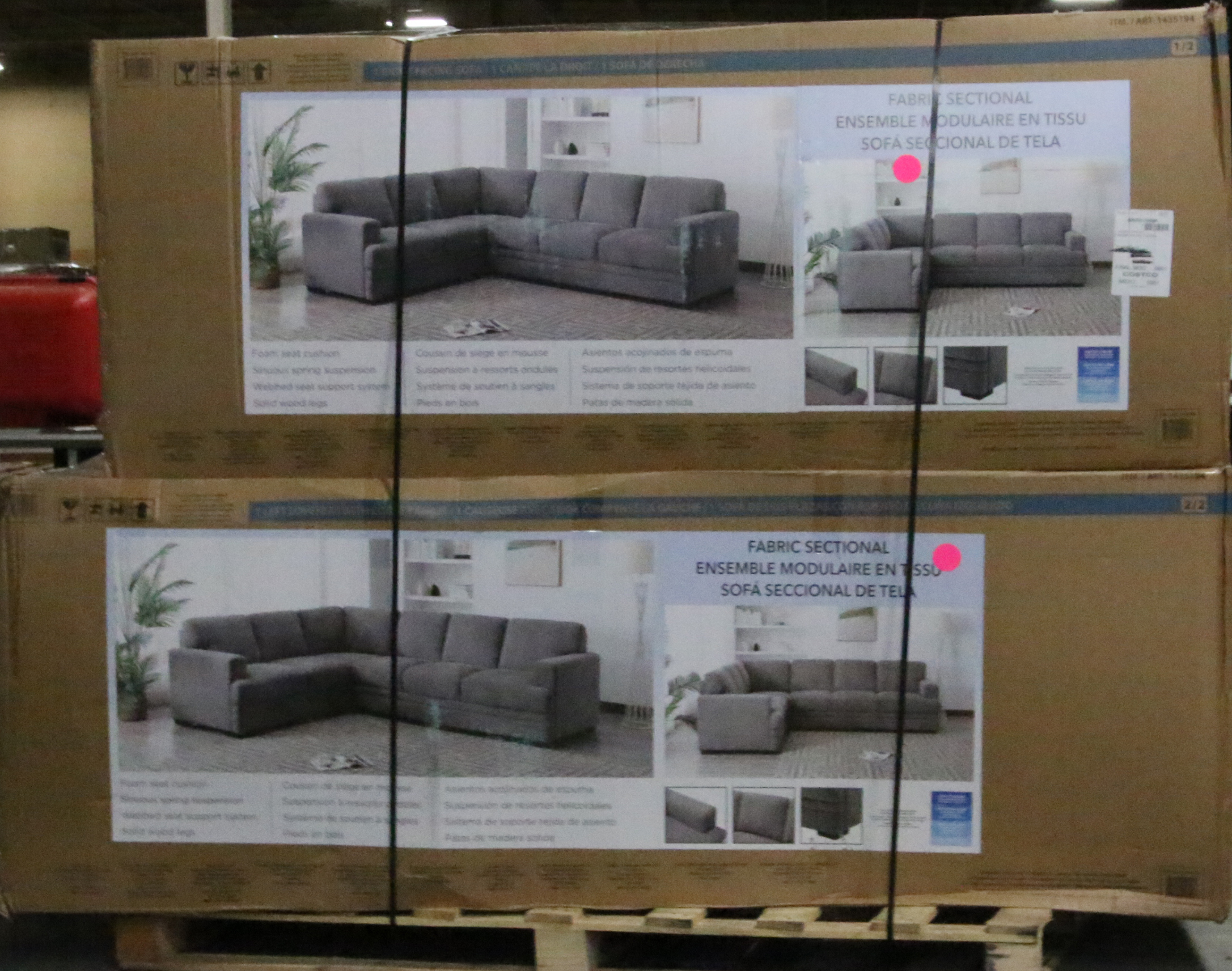 Medford Fabric Sectional Sofa in Grey