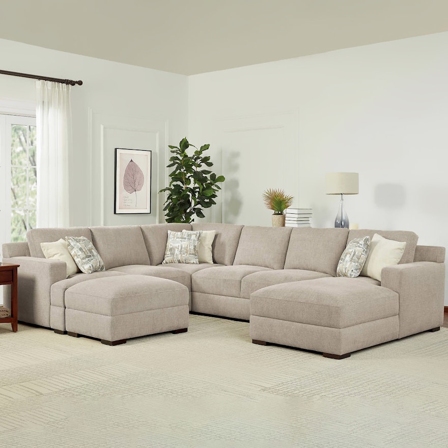 Gilman Creek Furniture "Ruston" Four-Piece Fabric Sectional in Beige