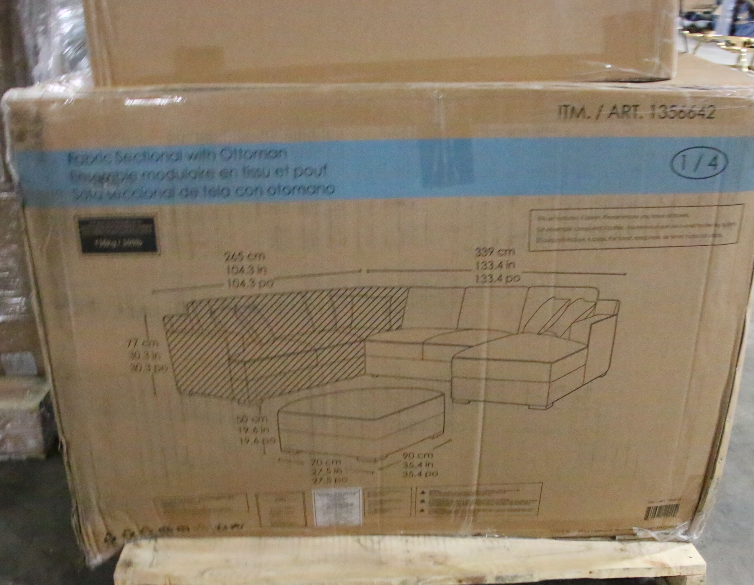 Gilman Creek Furniture "Ruston" Four-Piece Fabric Sectional in Beige