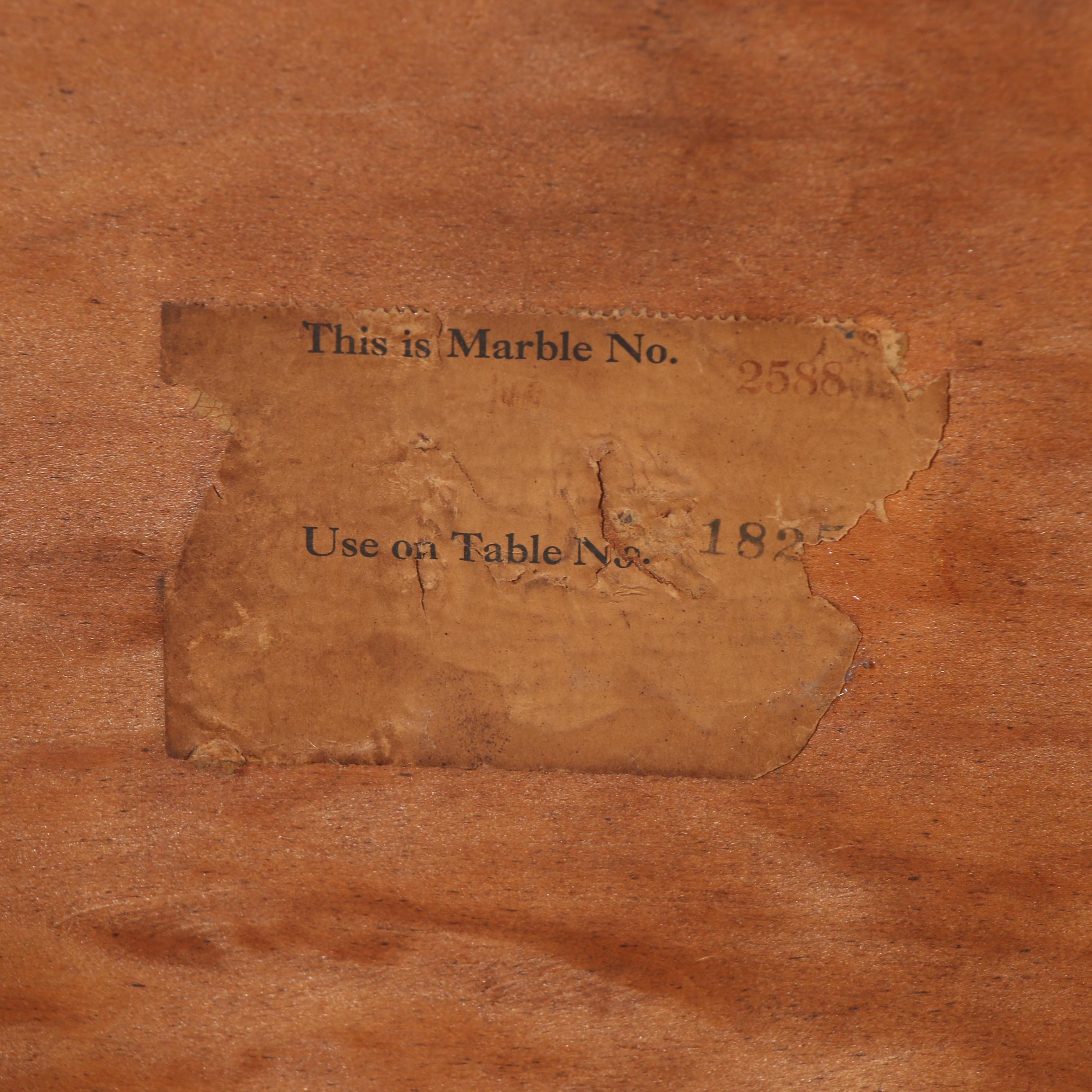 Knoxville Tables William and Mary Style Walnut and Marble Table, 20th C.