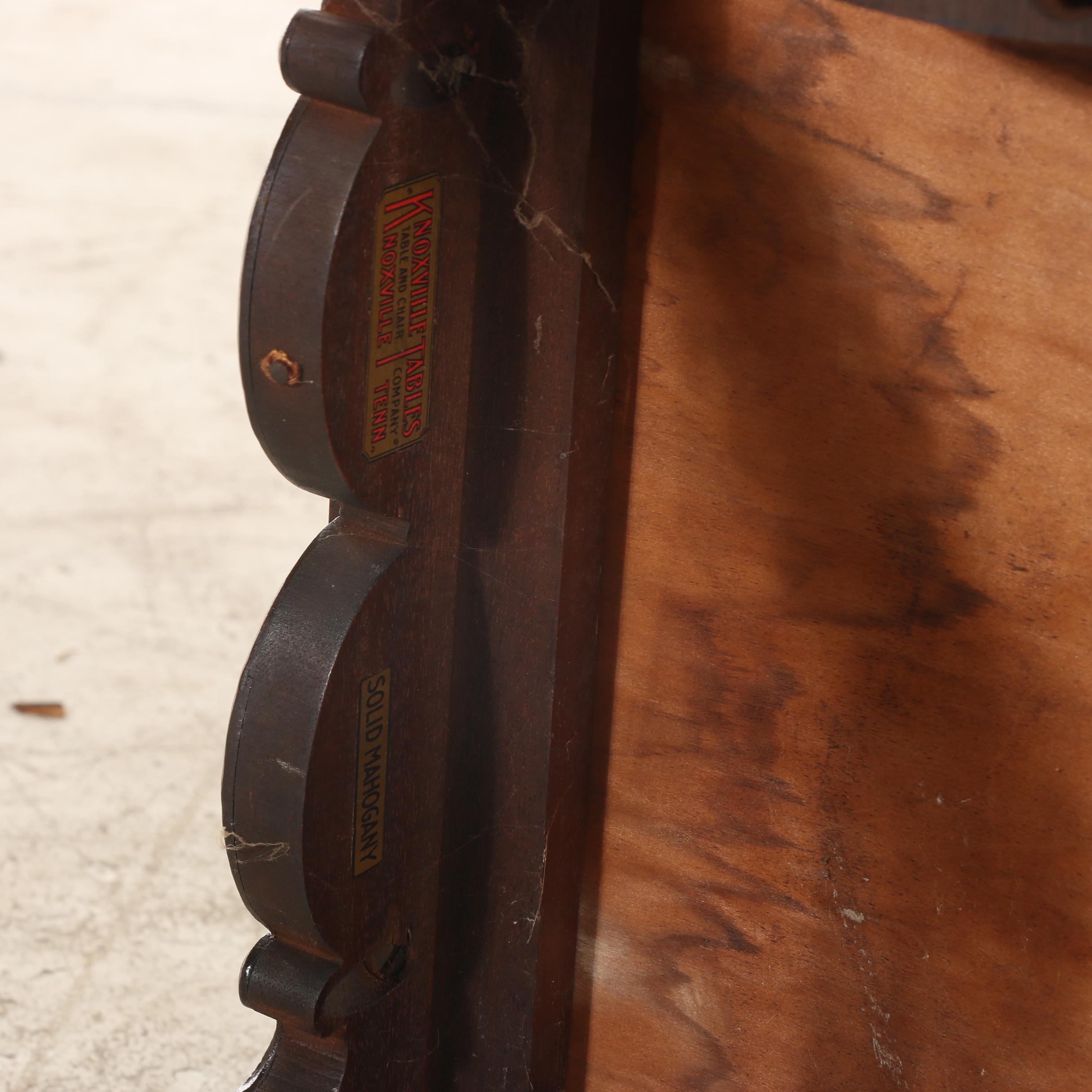 Knoxville Tables William and Mary Style Walnut and Marble Table, 20th C.