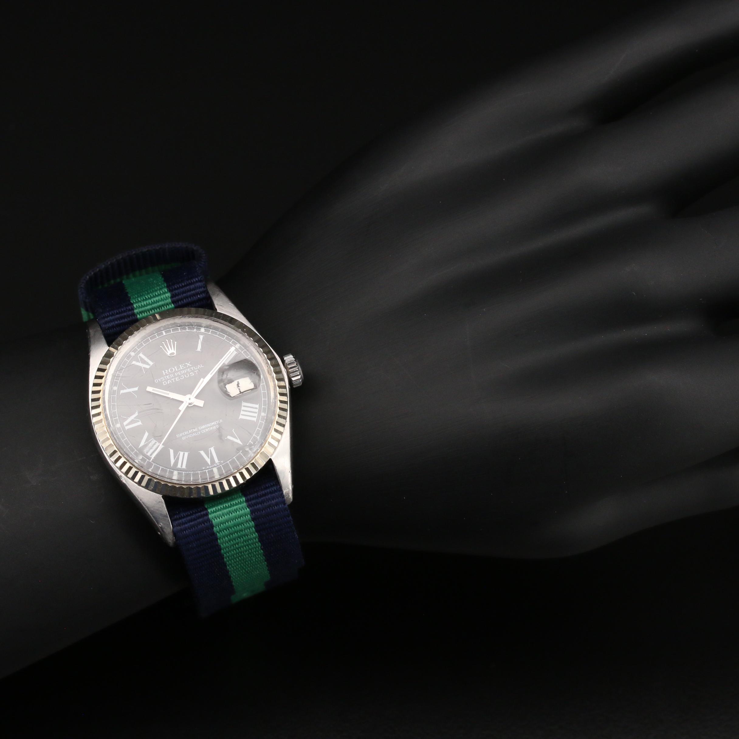 1968 Rolex Datejust 1601 18K White Gold and Stainless Steel Watch