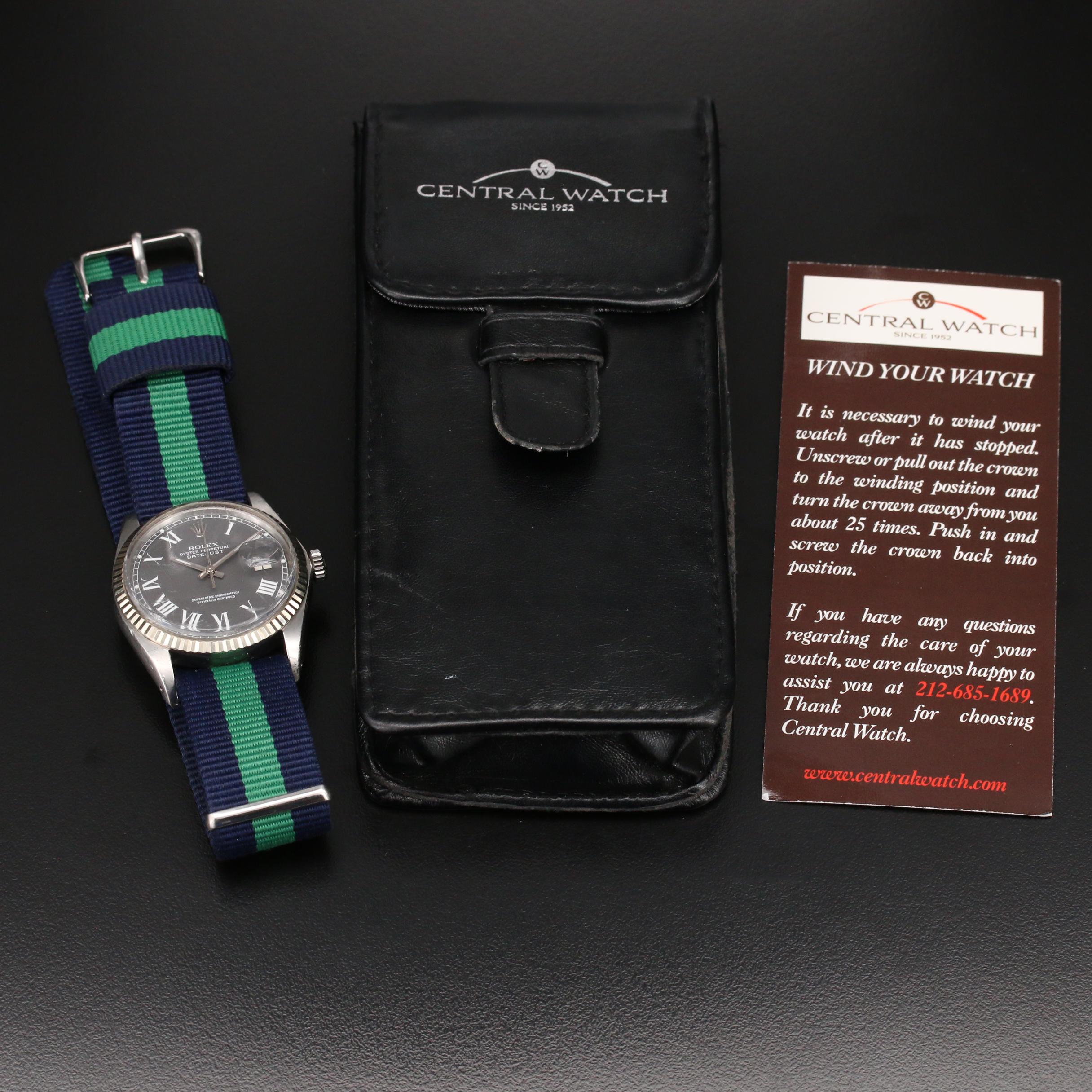 1968 Rolex Datejust 1601 18K White Gold and Stainless Steel Watch