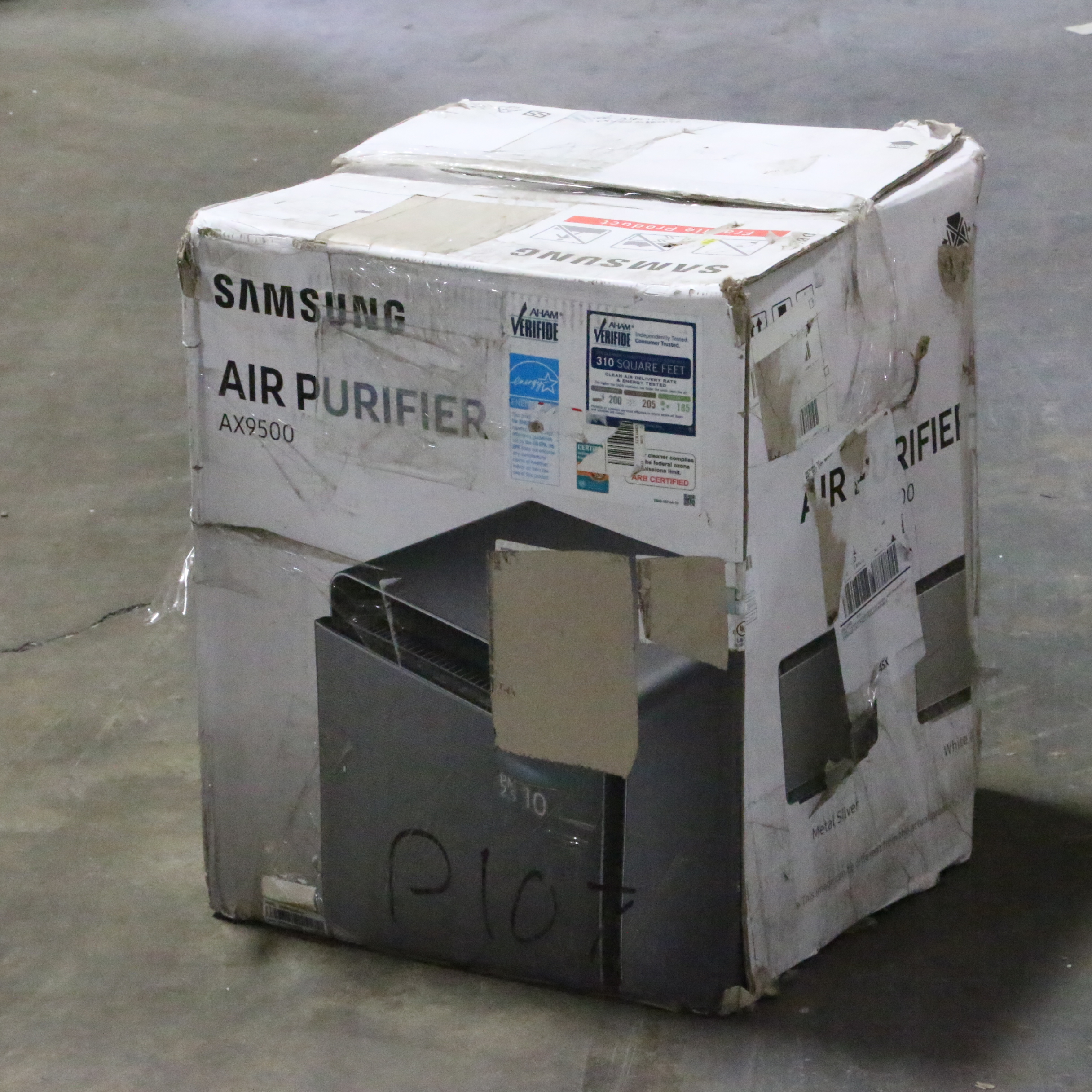 Samsung Cube Smart Air Purifier with Wind-Free Air Purification in Honed Silver