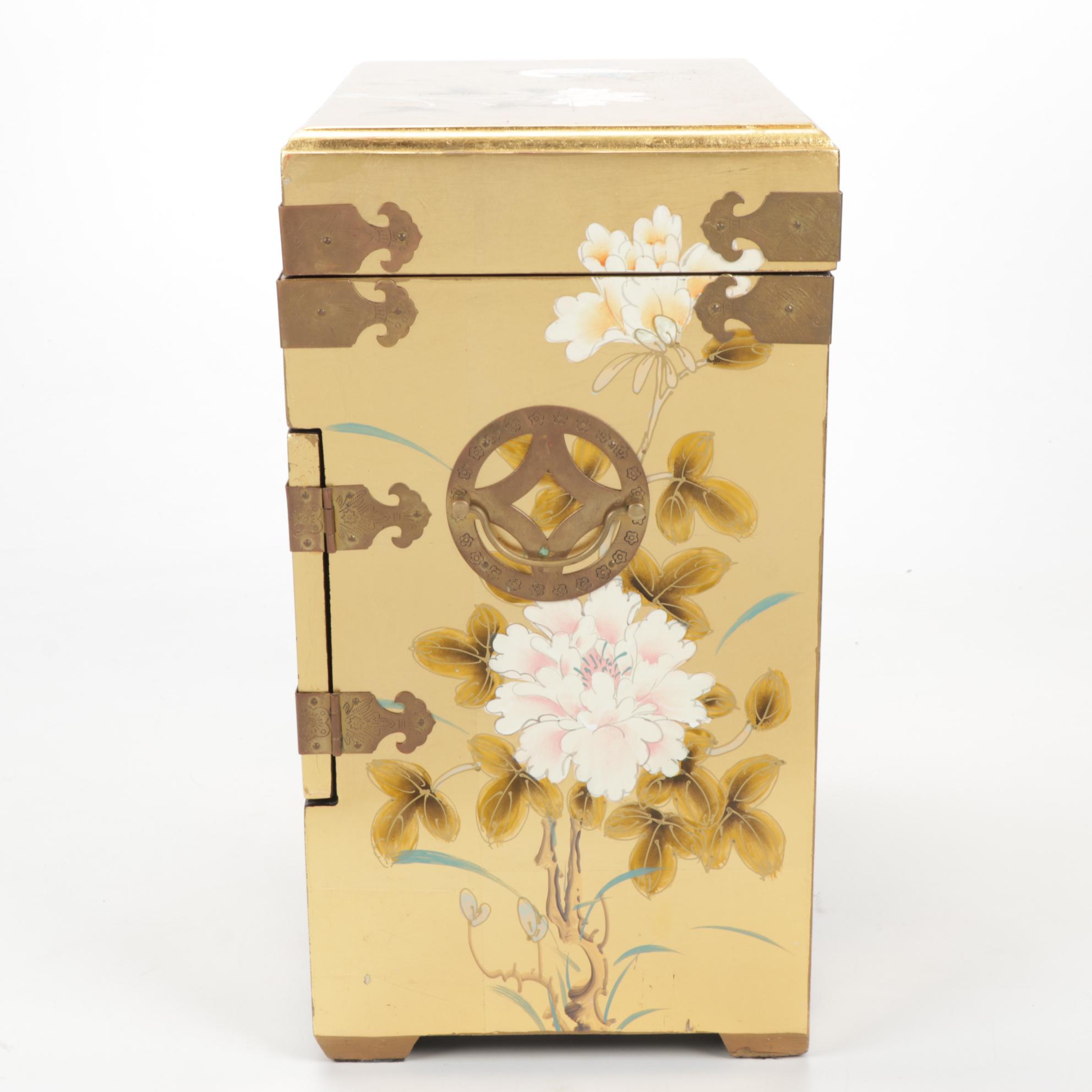 Chinese Hand-Paint on Gold Leaf Jewelry Box
